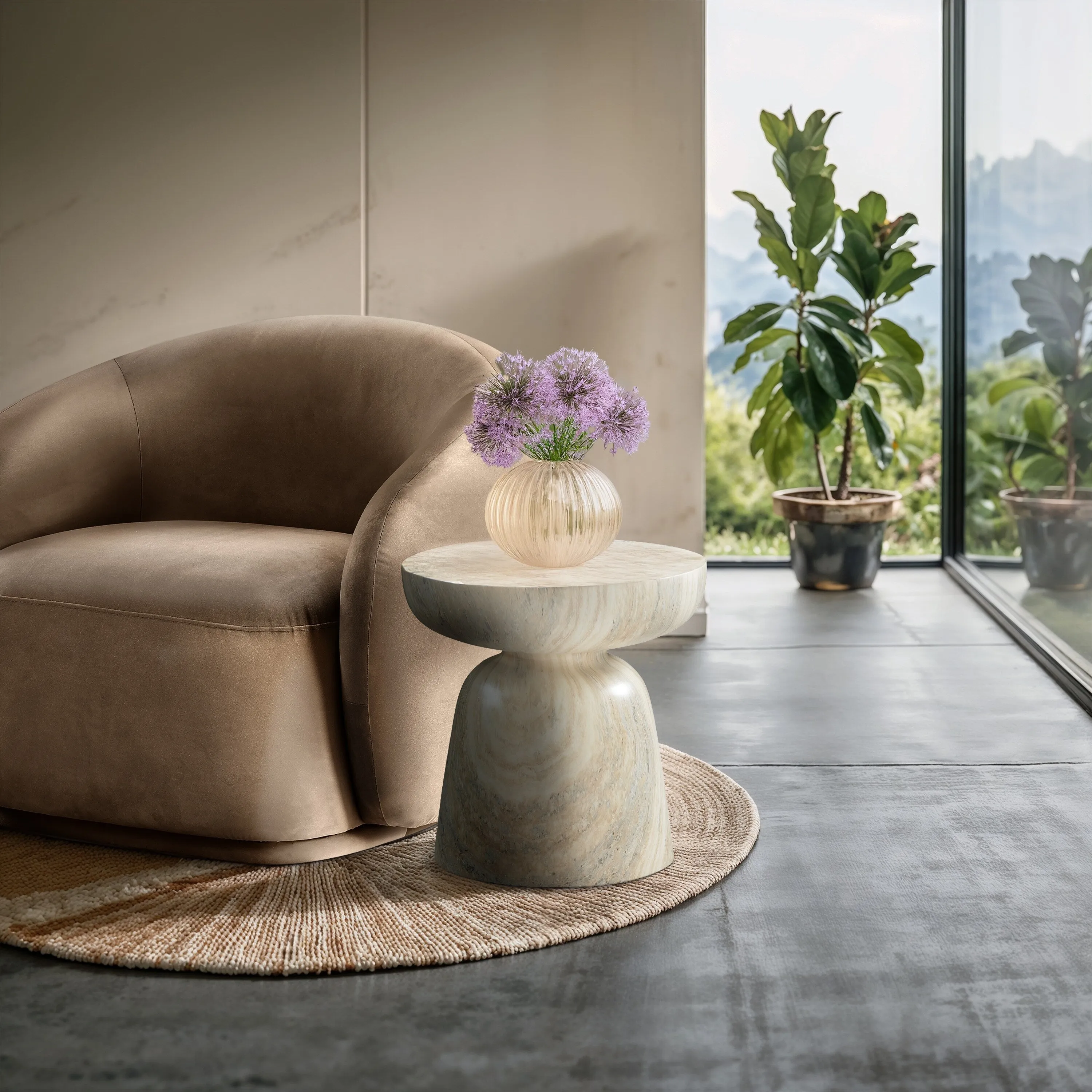 Avellino Finished Concrete Indoor/Outdoor End Table