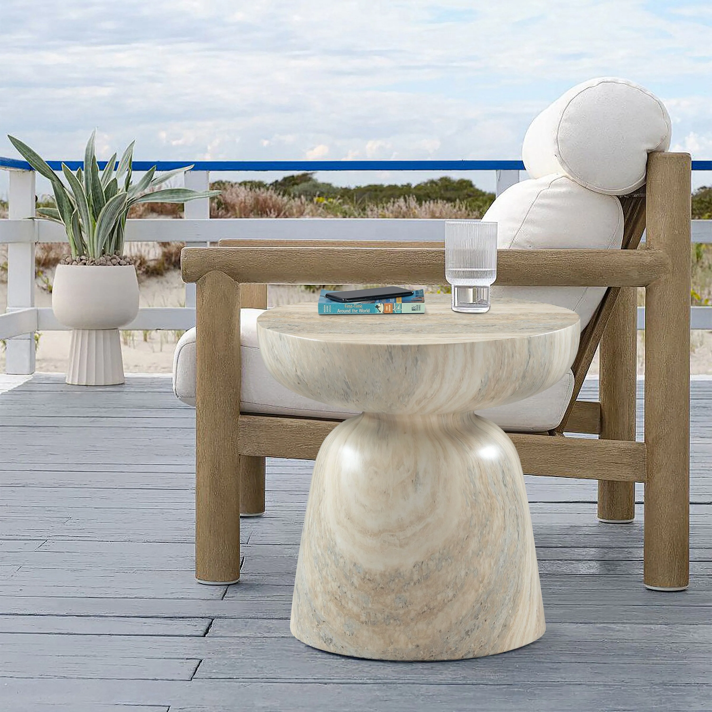 Avellino Finished Concrete Indoor/Outdoor End Table