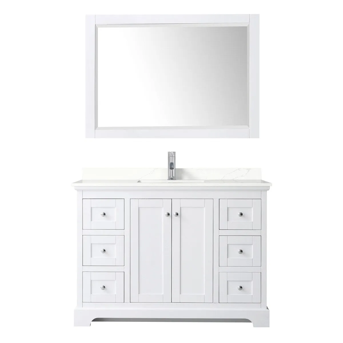 Avery 48-inch Single Vanity. Quartz Top. 46-inch Mirror