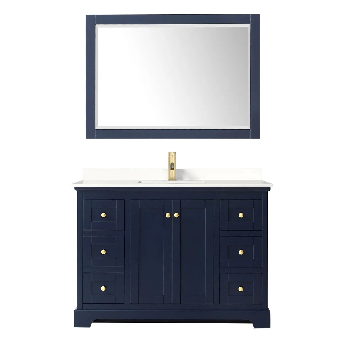 Avery 48-inch Single Vanity. Quartz Top. 46-inch Mirror