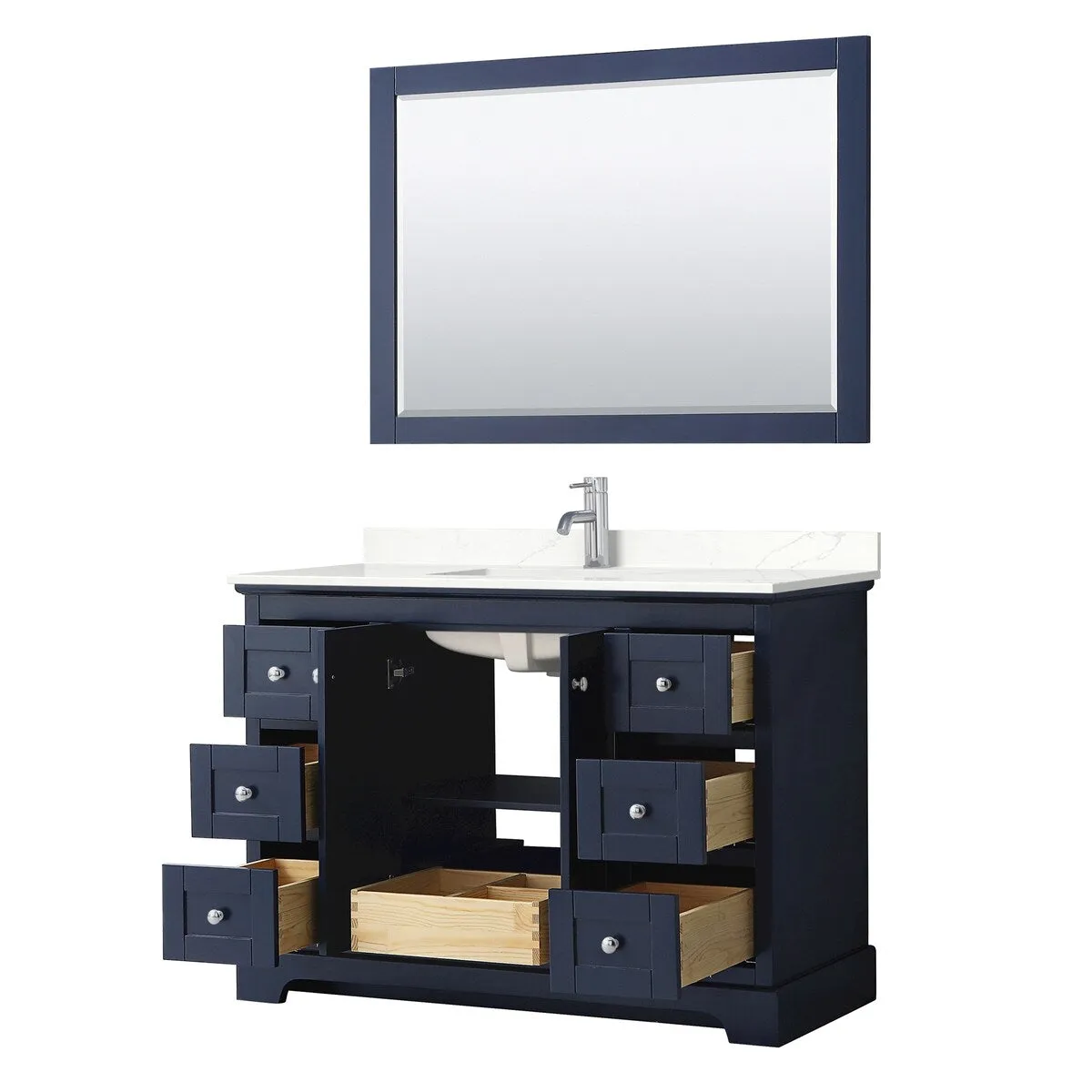 Avery 48-inch Single Vanity. Quartz Top. 46-inch Mirror