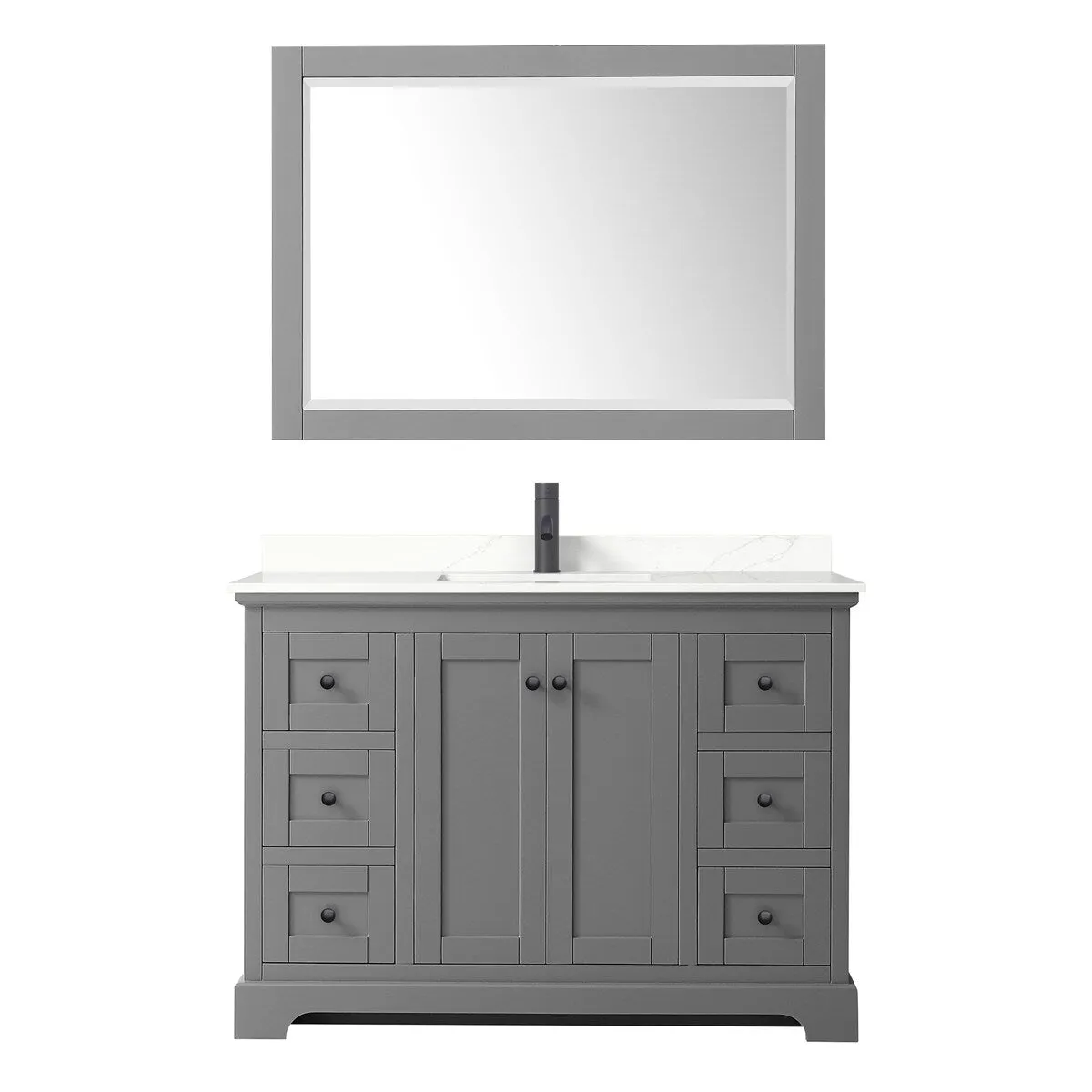 Avery 48-inch Single Vanity. Quartz Top. 46-inch Mirror