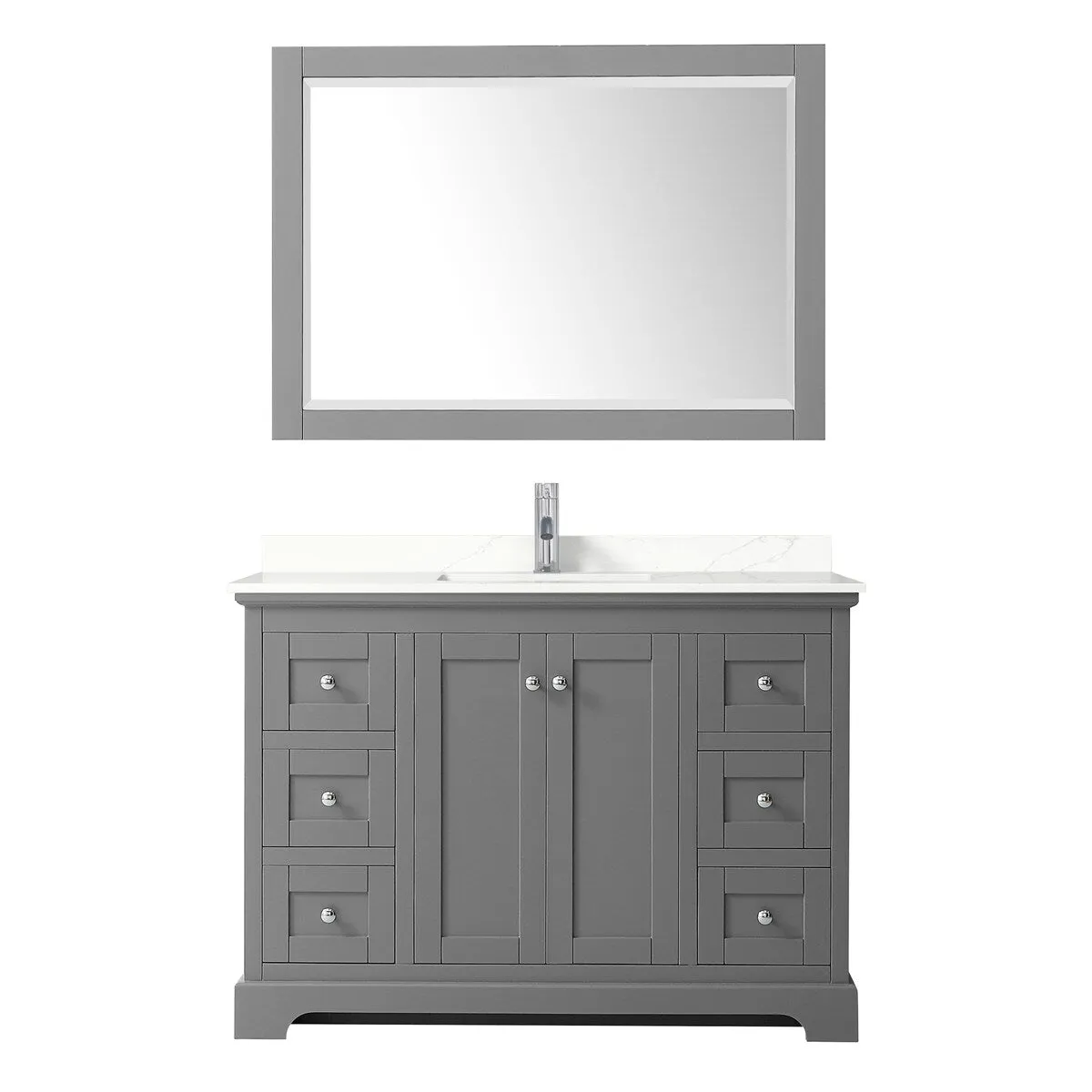 Avery 48-inch Single Vanity. Quartz Top. 46-inch Mirror