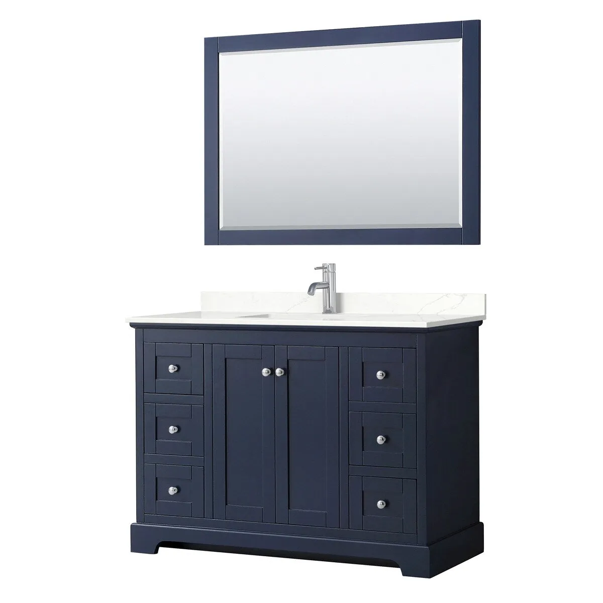 Avery 48-inch Single Vanity. Quartz Top. 46-inch Mirror