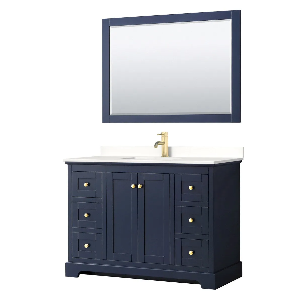 Avery 48-inch Single Vanity. Quartz Top. 46-inch Mirror