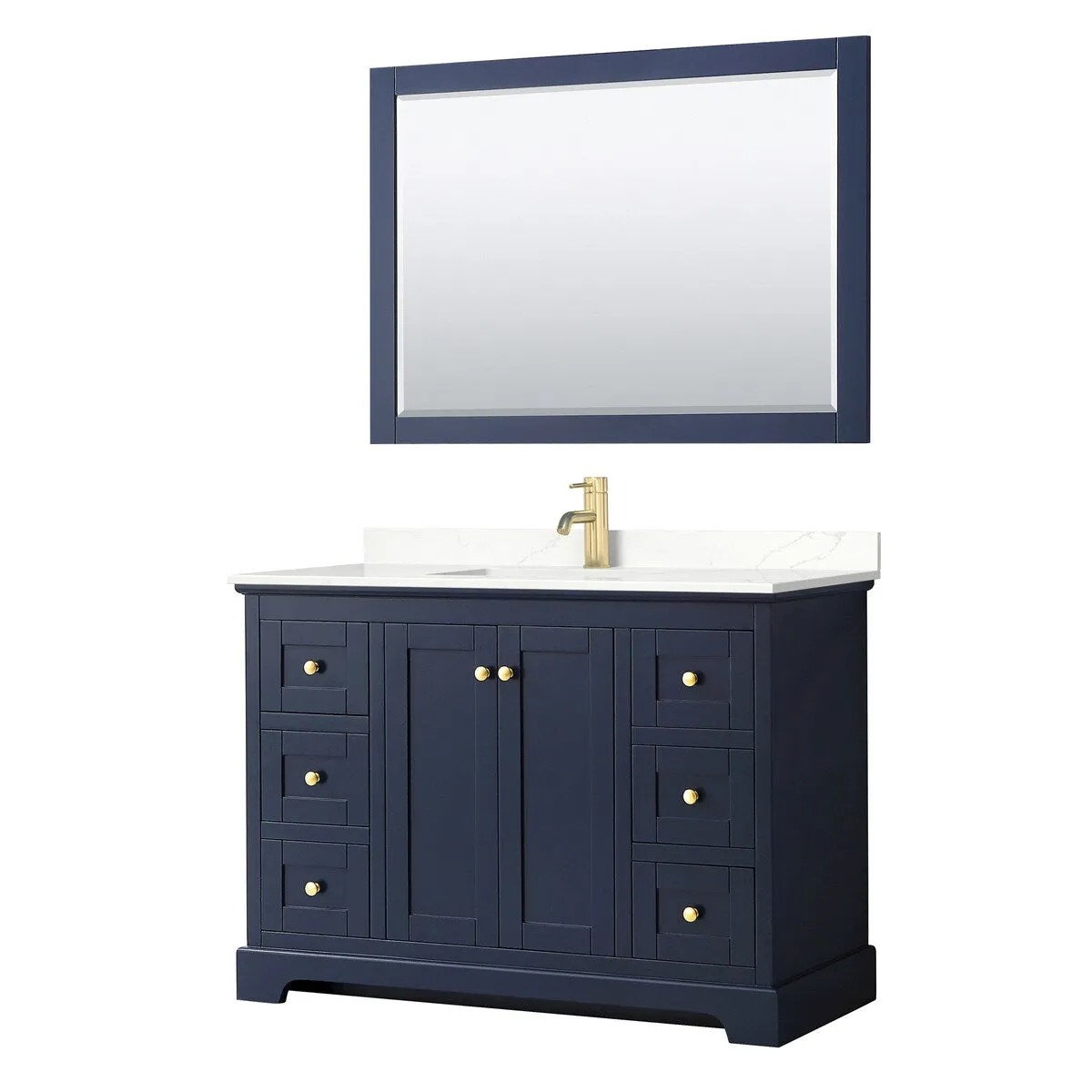 Avery 48-inch Single Vanity. Quartz Top. 46-inch Mirror