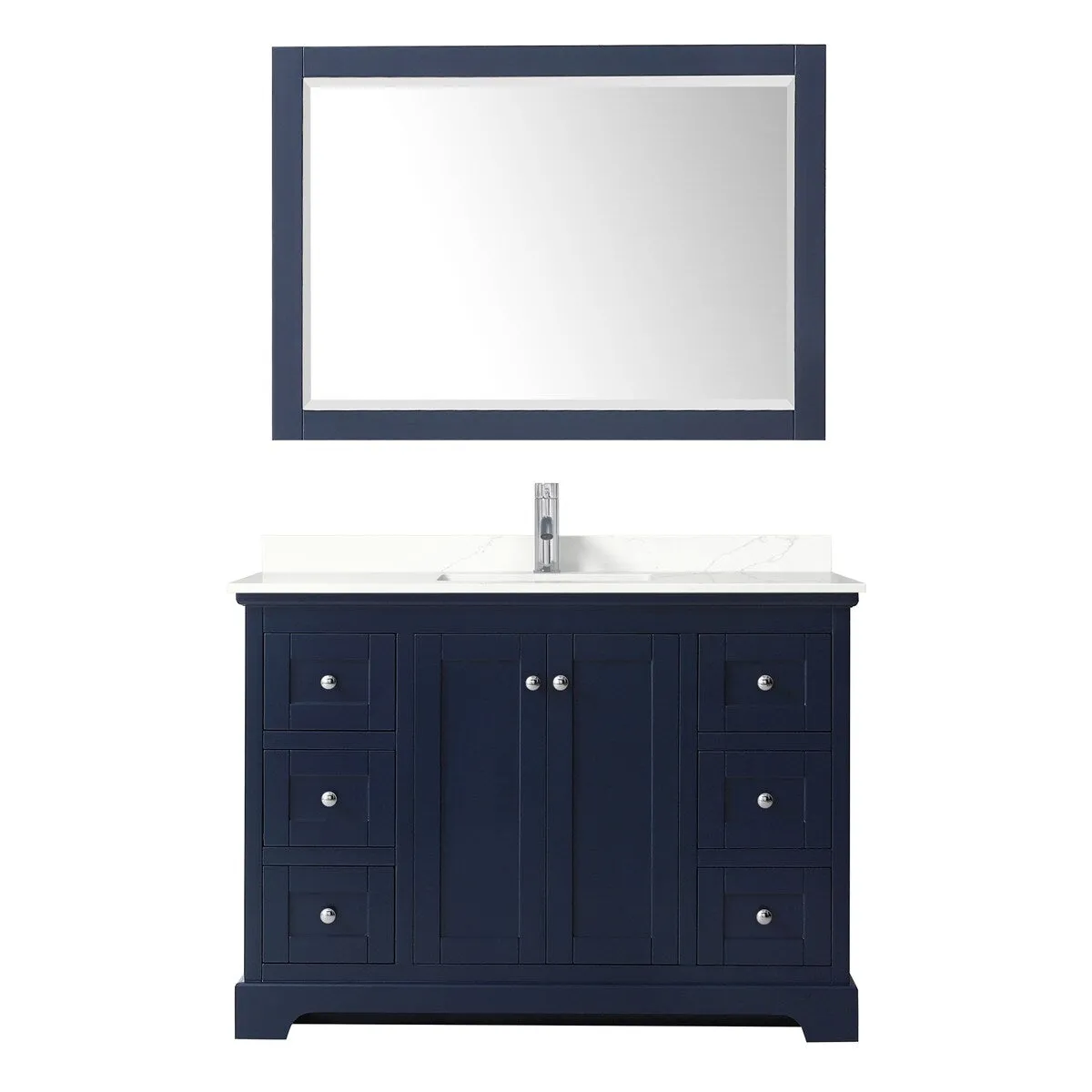 Avery 48-inch Single Vanity. Quartz Top. 46-inch Mirror