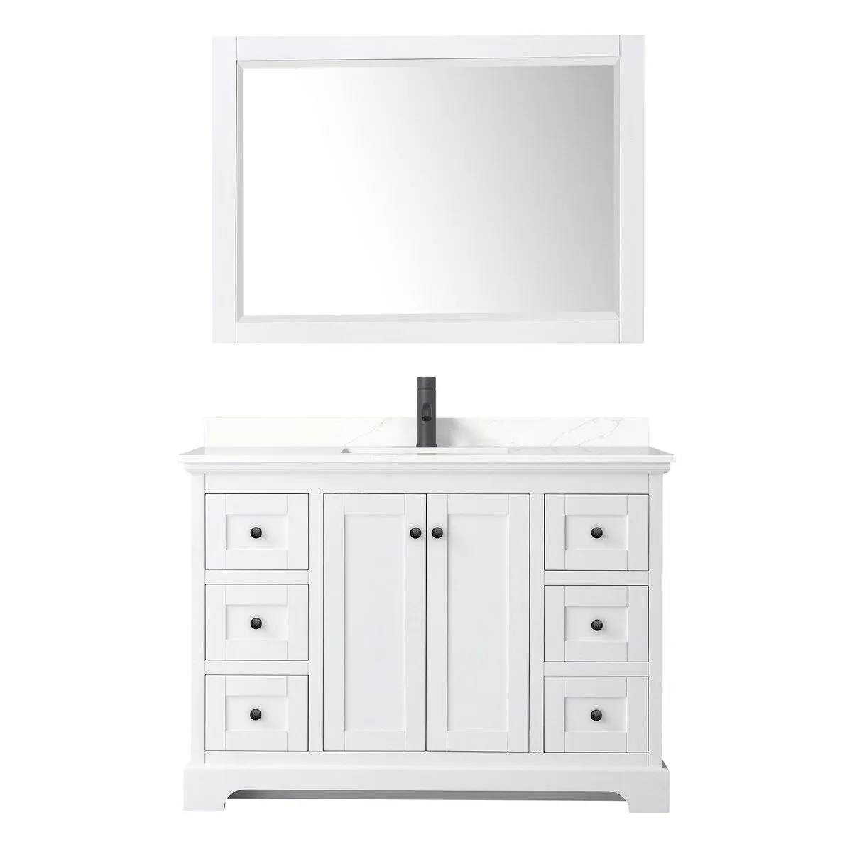 Avery 48-inch Single Vanity. Quartz Top. 46-inch Mirror
