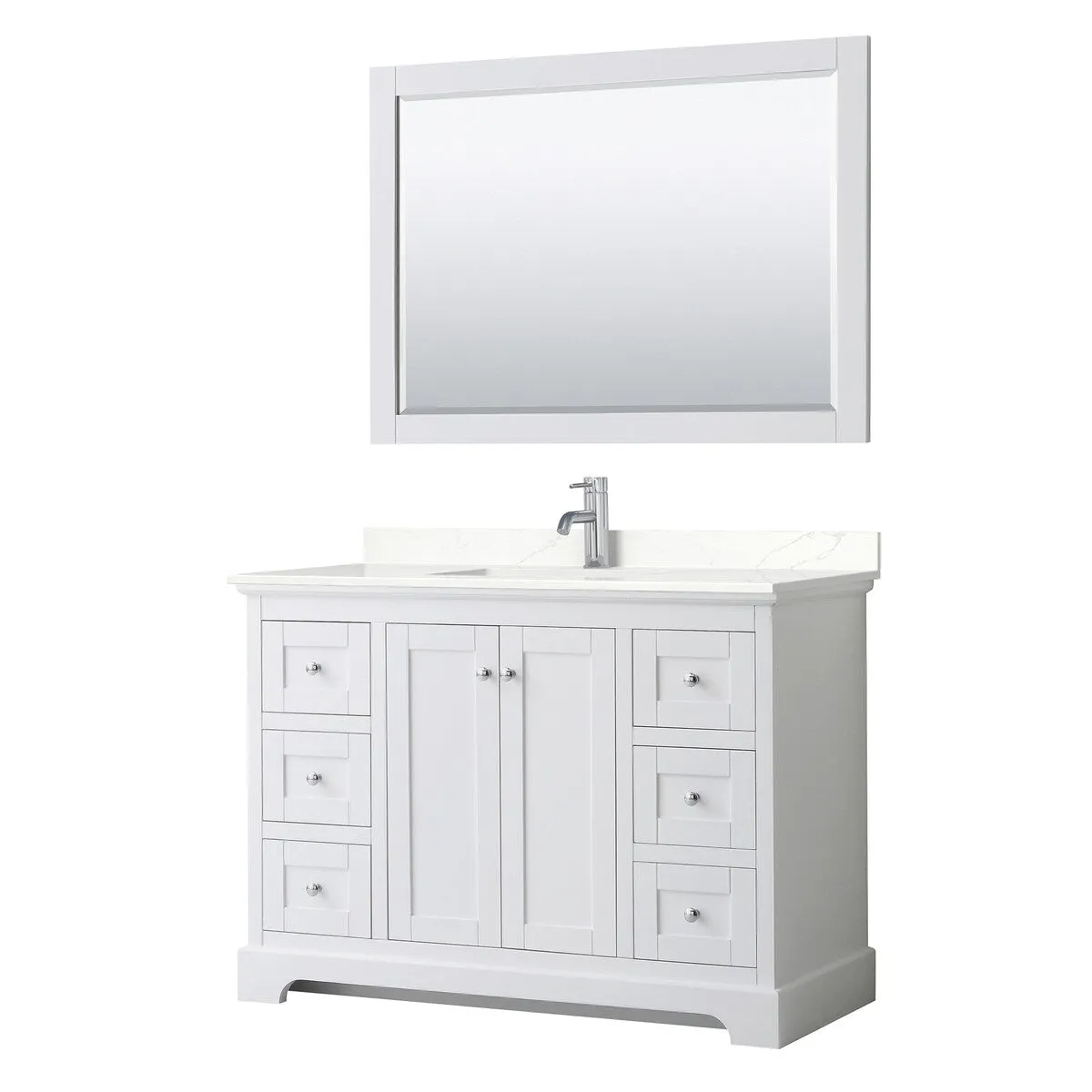 Avery 48-inch Single Vanity. Quartz Top. 46-inch Mirror