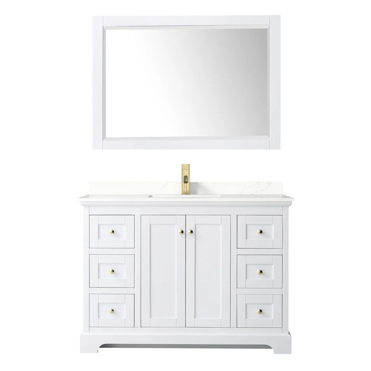 Avery 48-inch Single Vanity. Quartz Top. 46-inch Mirror