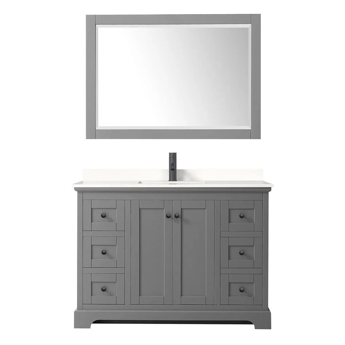 Avery 48-inch Single Vanity. Quartz Top. 46-inch Mirror