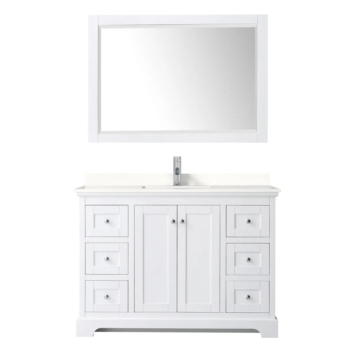 Avery 48-inch Single Vanity. Quartz Top. 46-inch Mirror