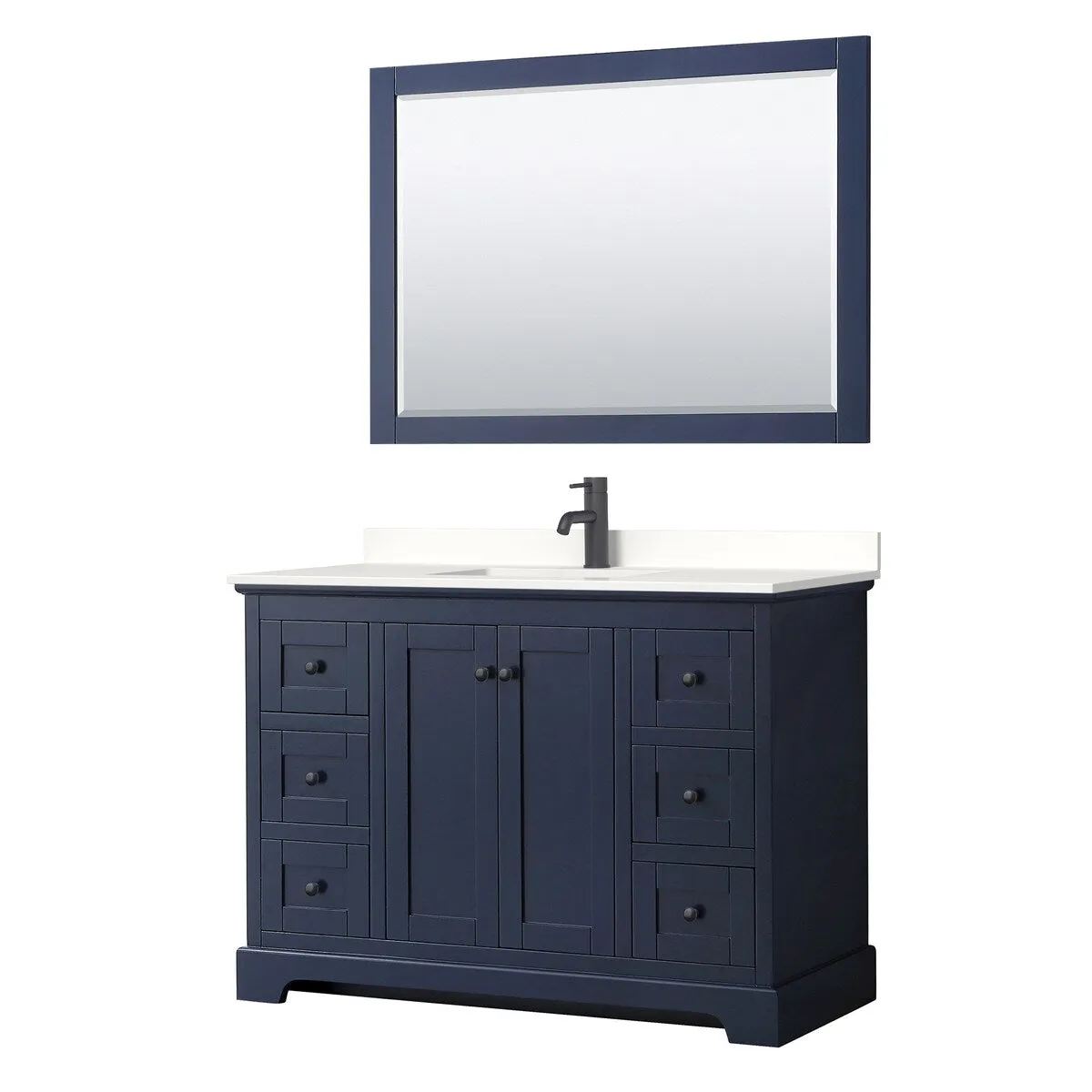 Avery 48-inch Single Vanity. Quartz Top. 46-inch Mirror