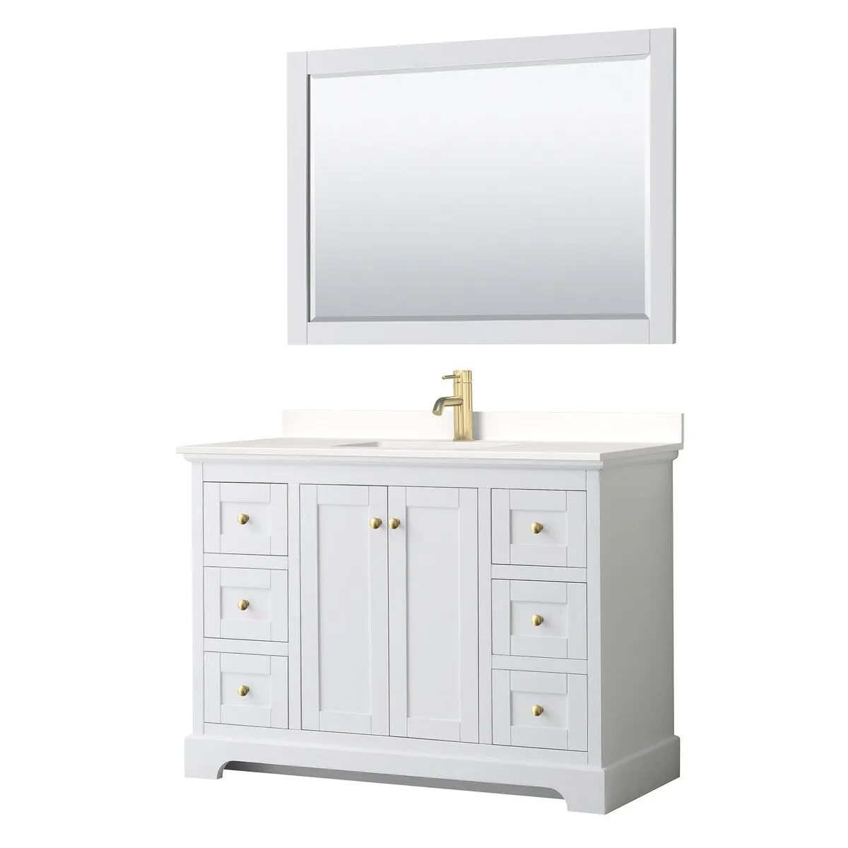 Avery 48-inch Single Vanity. Quartz Top. 46-inch Mirror
