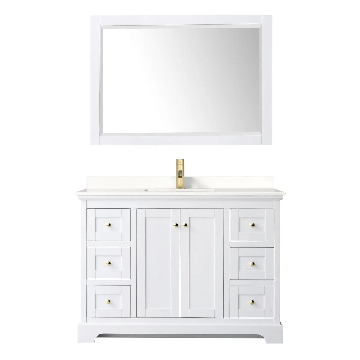 Avery 48-inch Single Vanity. Quartz Top. 46-inch Mirror