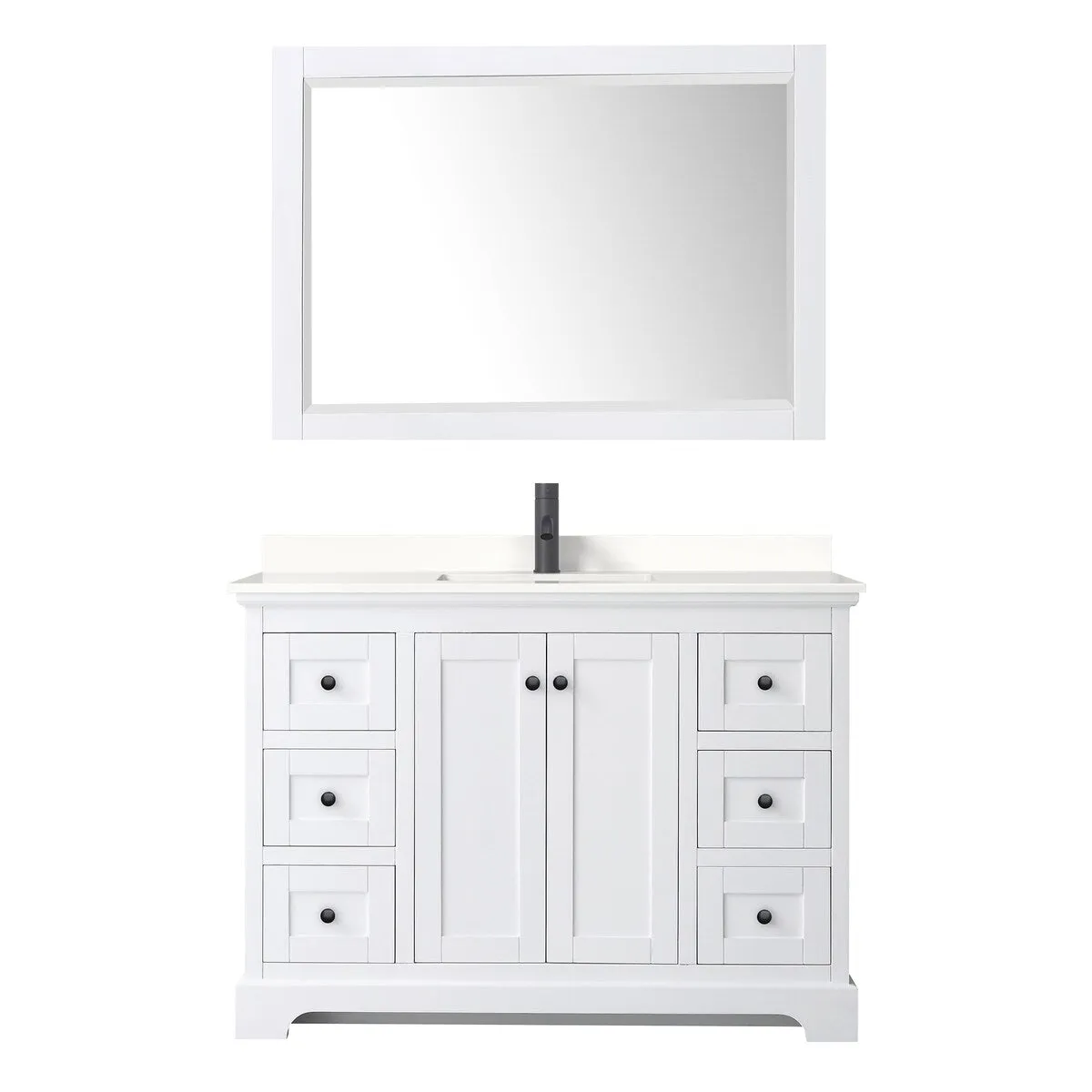 Avery 48-inch Single Vanity. Quartz Top. 46-inch Mirror