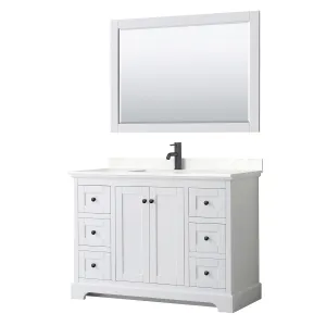 Avery 48-inch Single Vanity. Quartz Top. 46-inch Mirror