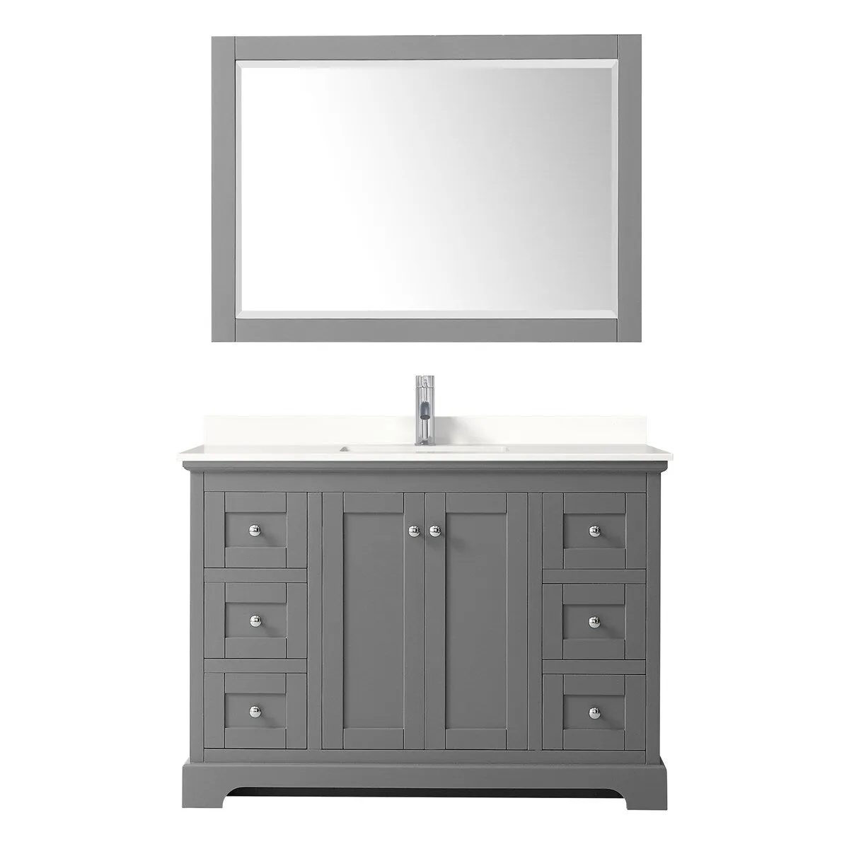 Avery 48-inch Single Vanity. Quartz Top. 46-inch Mirror