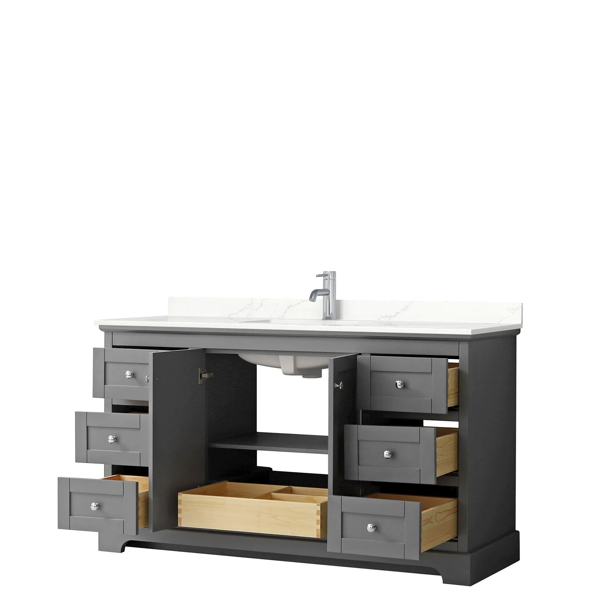 Avery 60-inch Single Vanity. Quartz Top