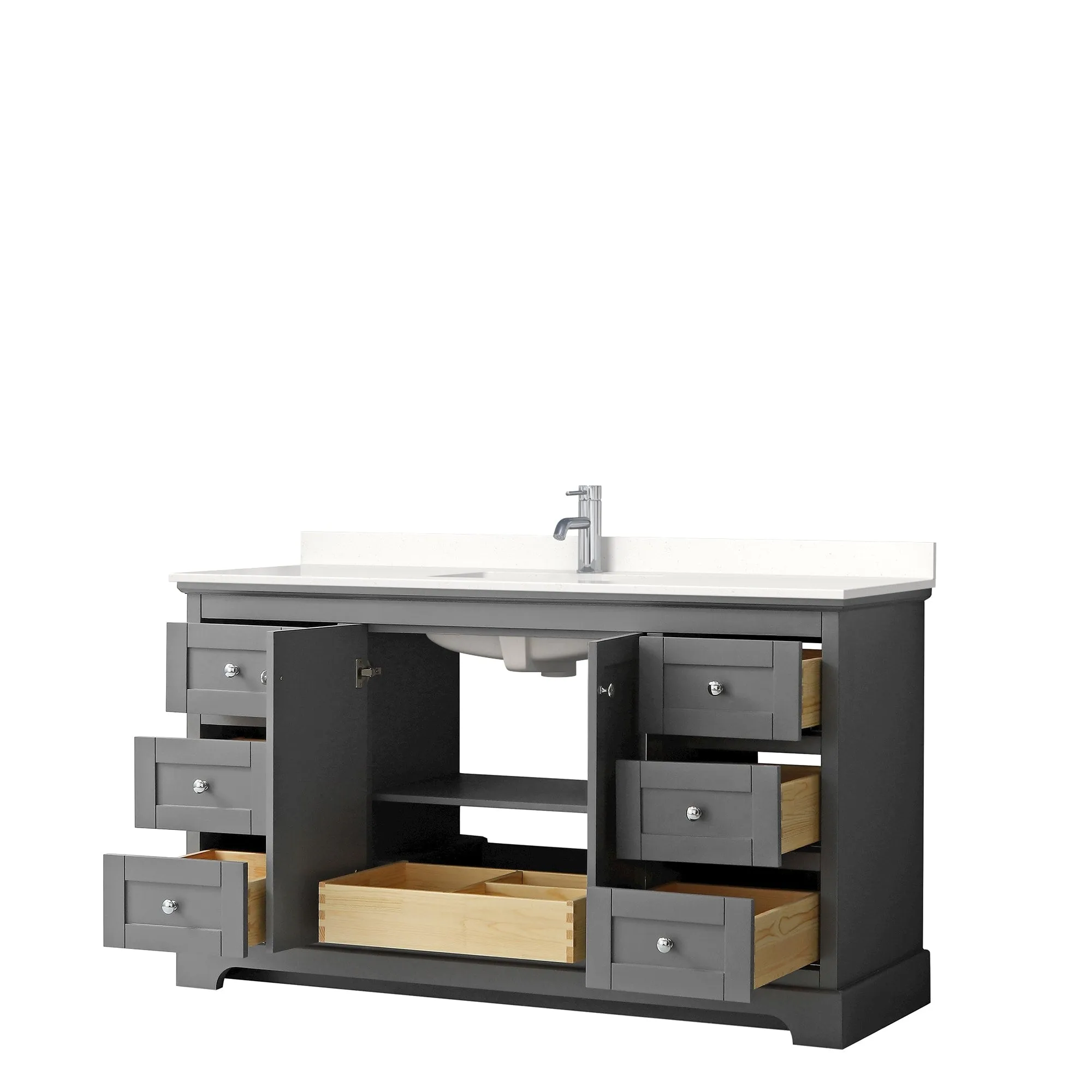 Avery 60-inch Single Vanity. Quartz Top