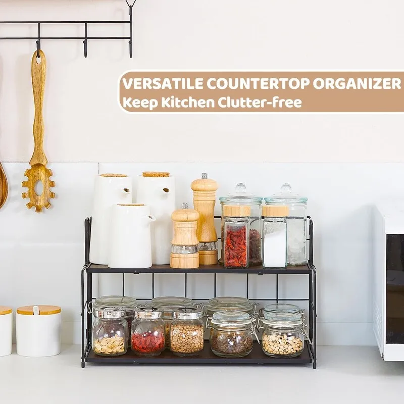 Bathroom Counter Organizer. 2 Tier Bathroom Organizers and Storage. Foldable Bathroom Organizer Countertop