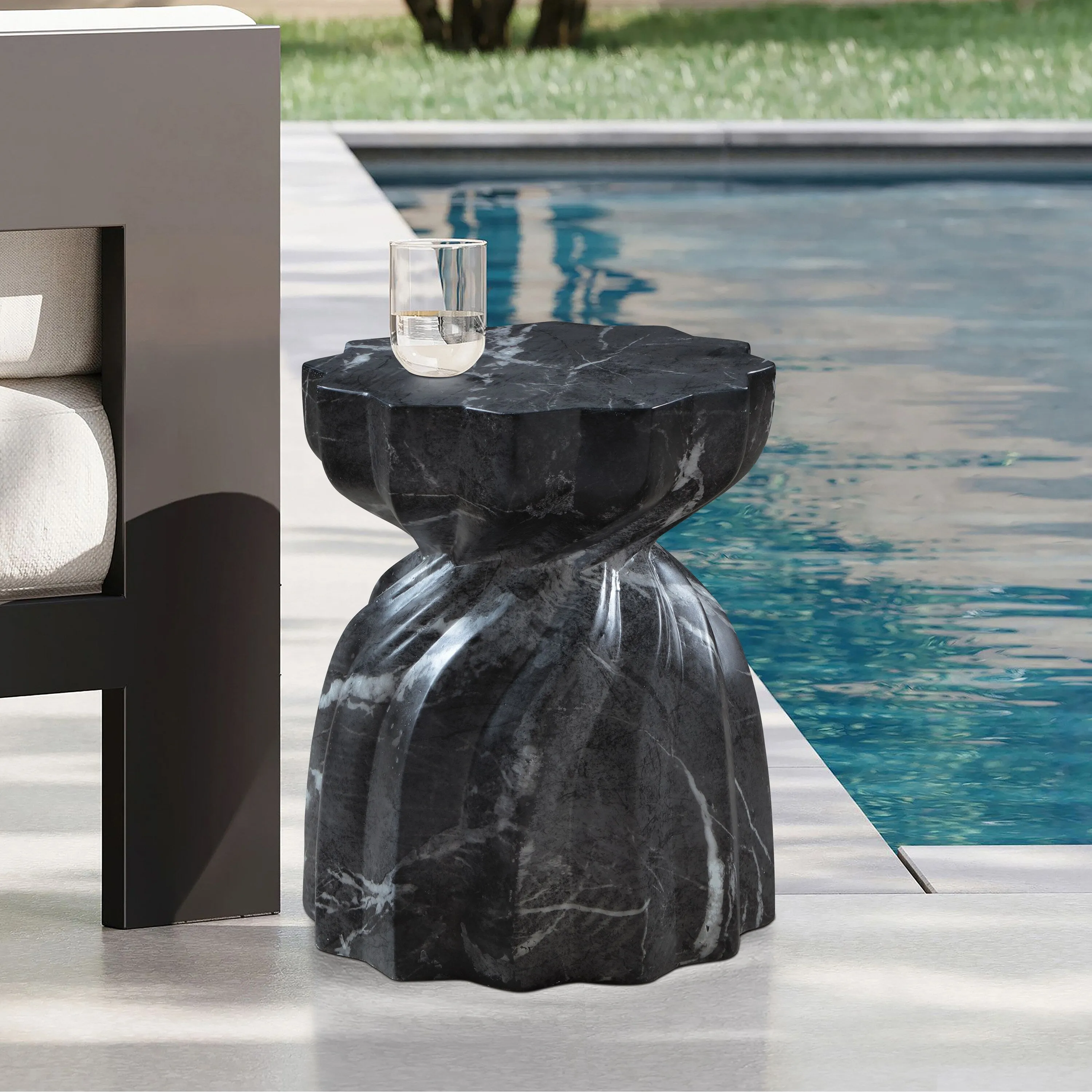 Caserta Finished Concrete Indoor/Outdoor End Table