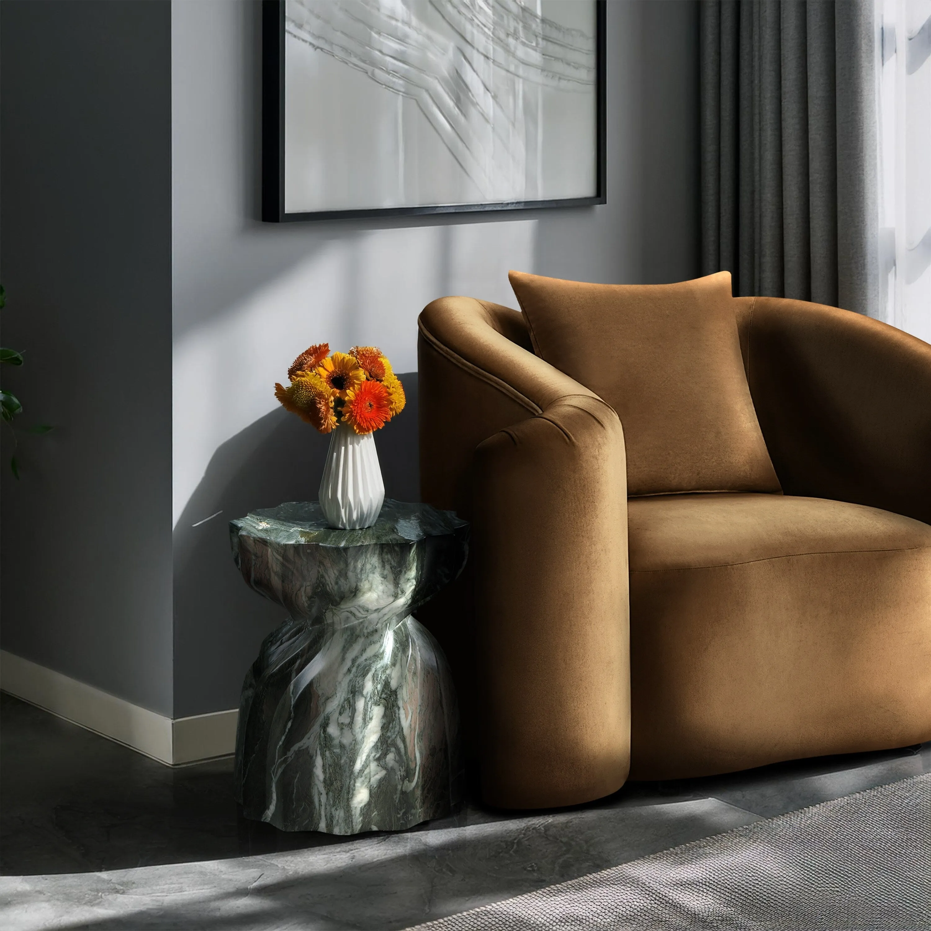Caserta Finished Concrete Indoor/Outdoor End Table