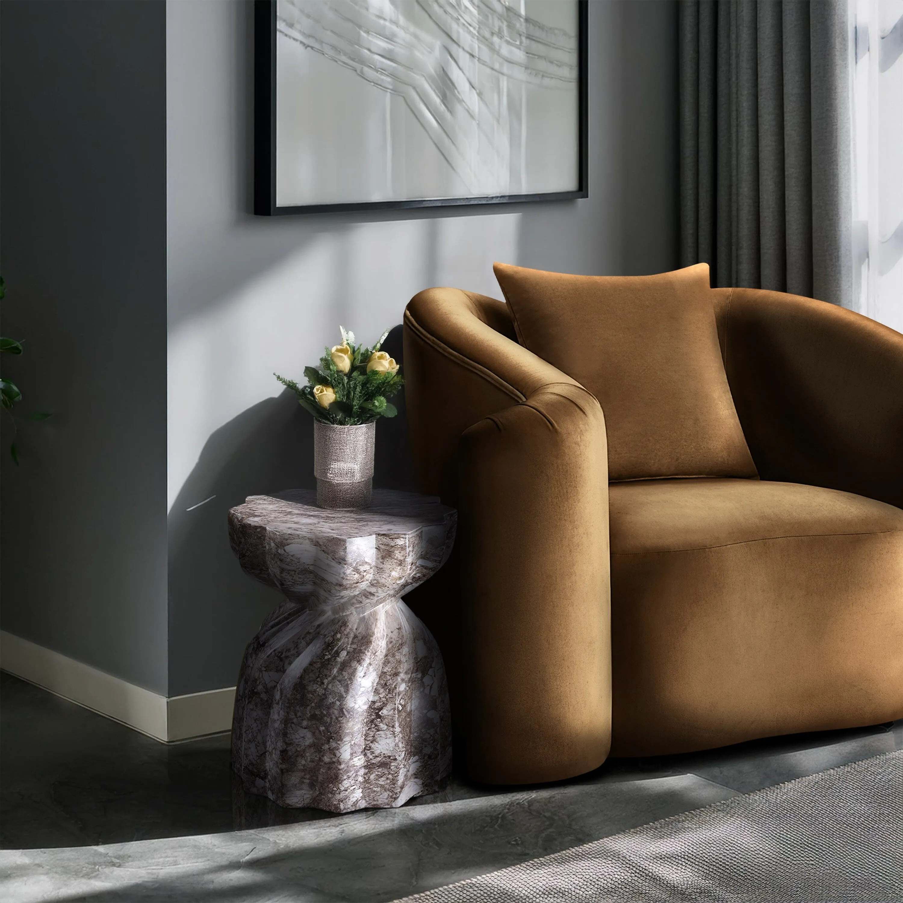 Caserta Finished Concrete Indoor/Outdoor End Table