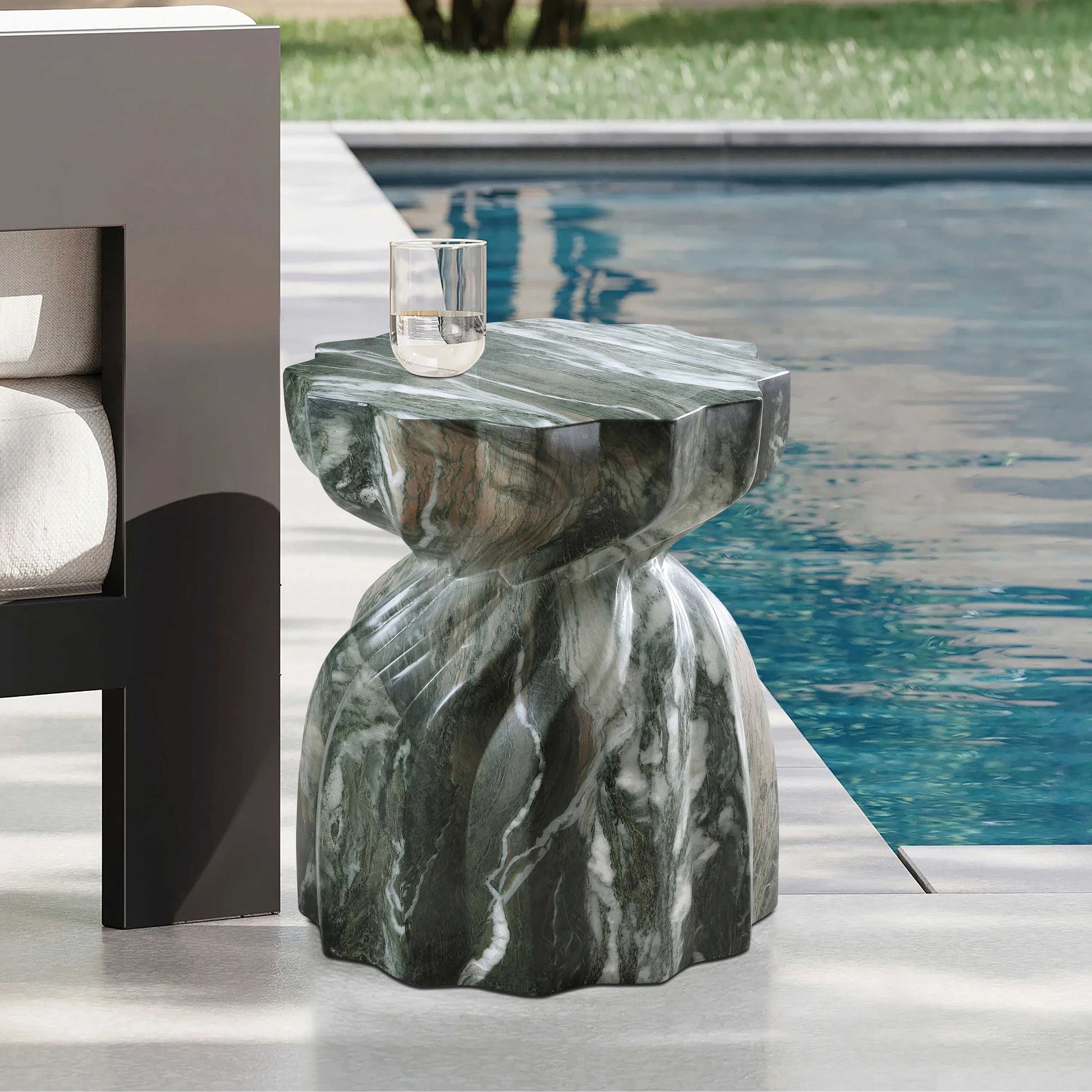 Caserta Finished Concrete Indoor/Outdoor End Table
