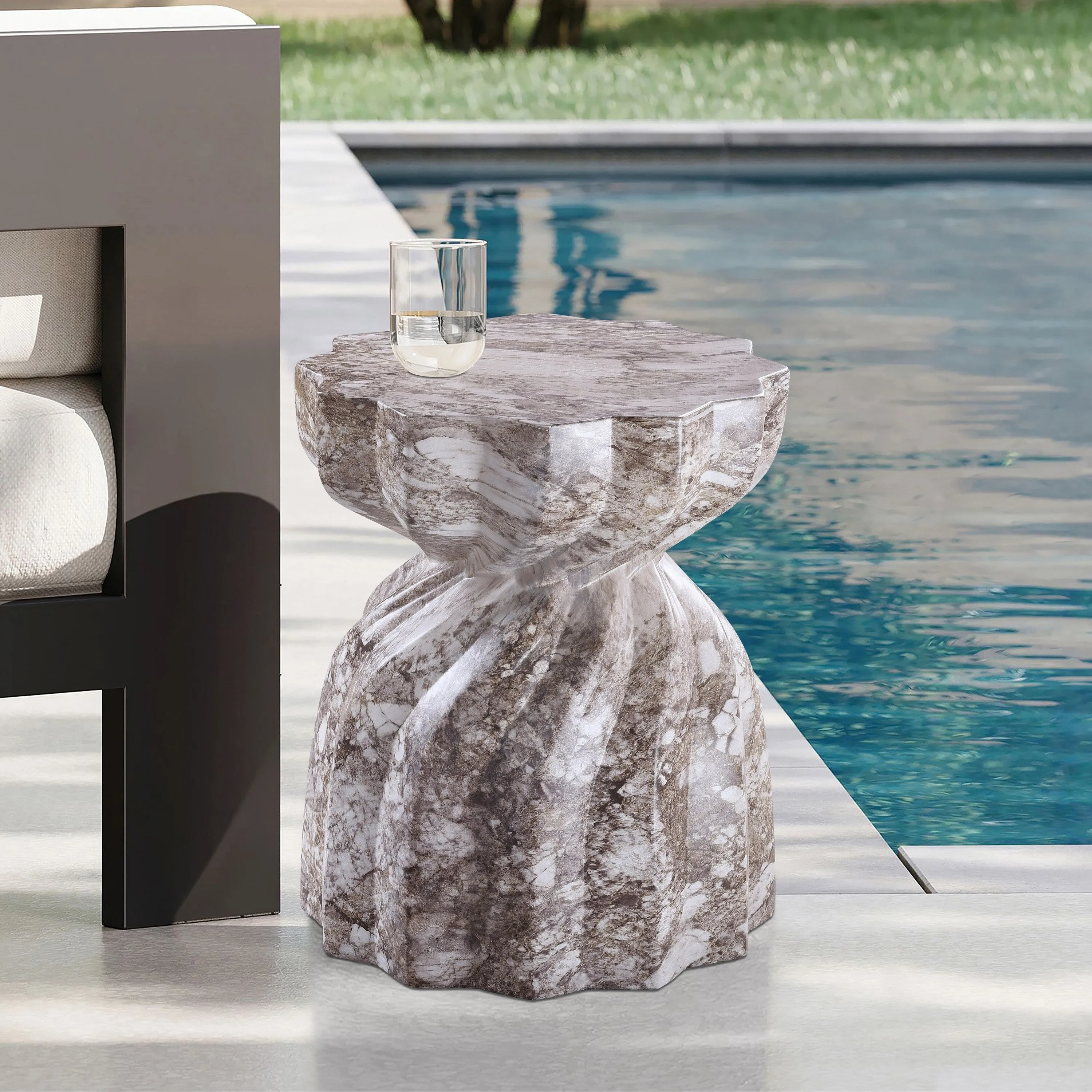 Caserta Finished Concrete Indoor/Outdoor End Table