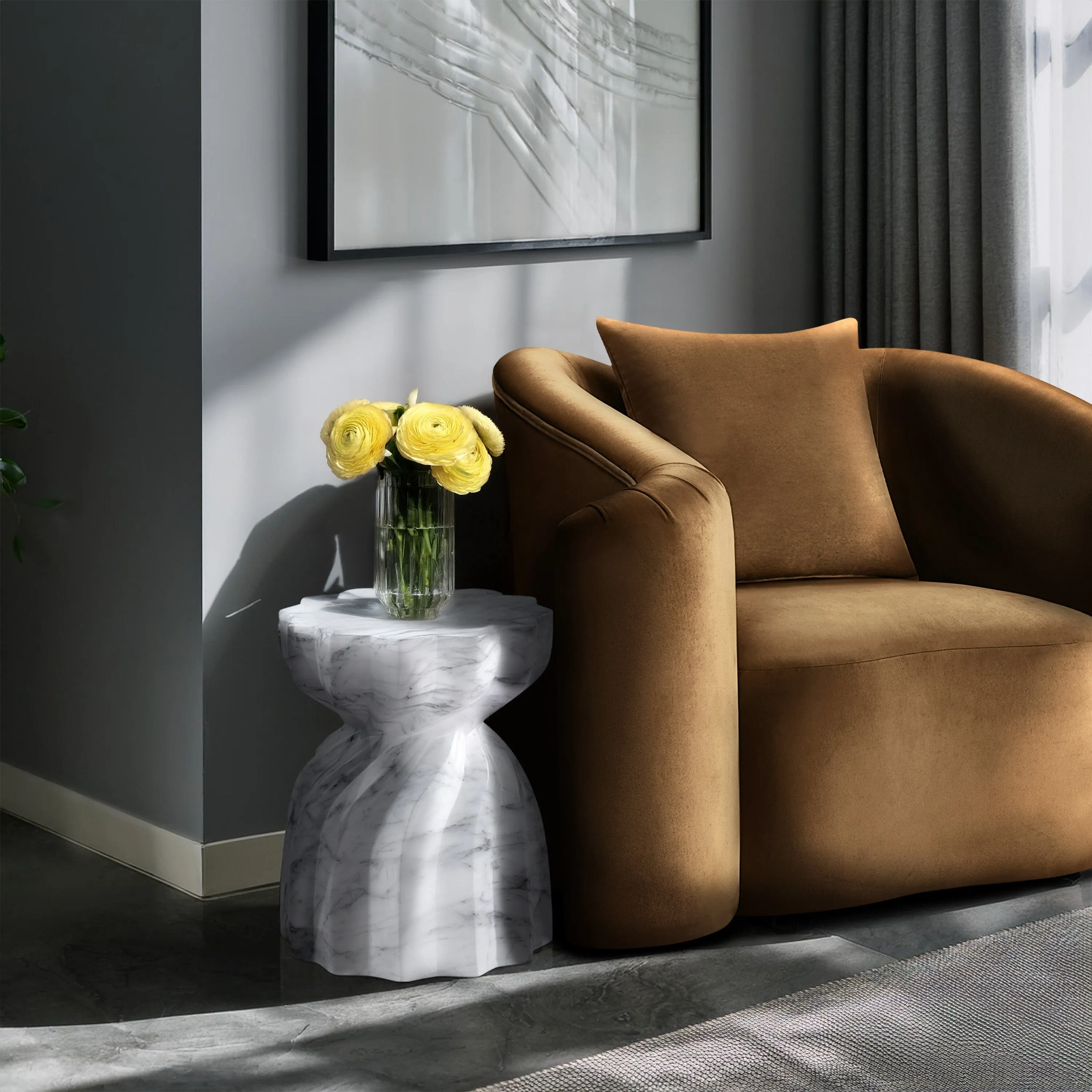 Caserta Finished Concrete Indoor/Outdoor End Table