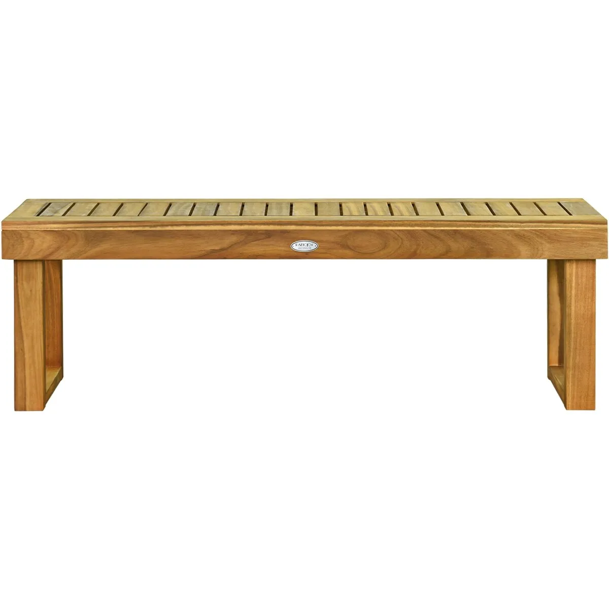 Costway 1/2 PCS 52 Outdoor Acacia Wood Dining Bench Chair Seat Slat