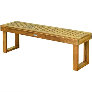 Costway 1/2 PCS 52 Outdoor Acacia Wood Dining Bench Chair Seat Slat