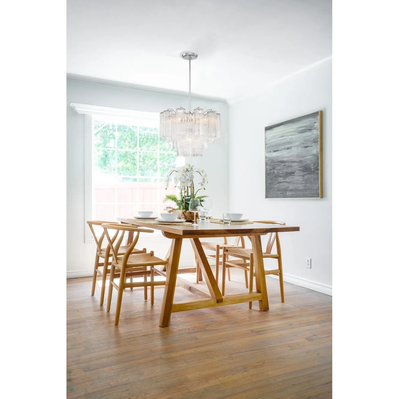 Crystorama Lighting Group ADD-308-CL Addis 9 Light 22 Wide Waterfall