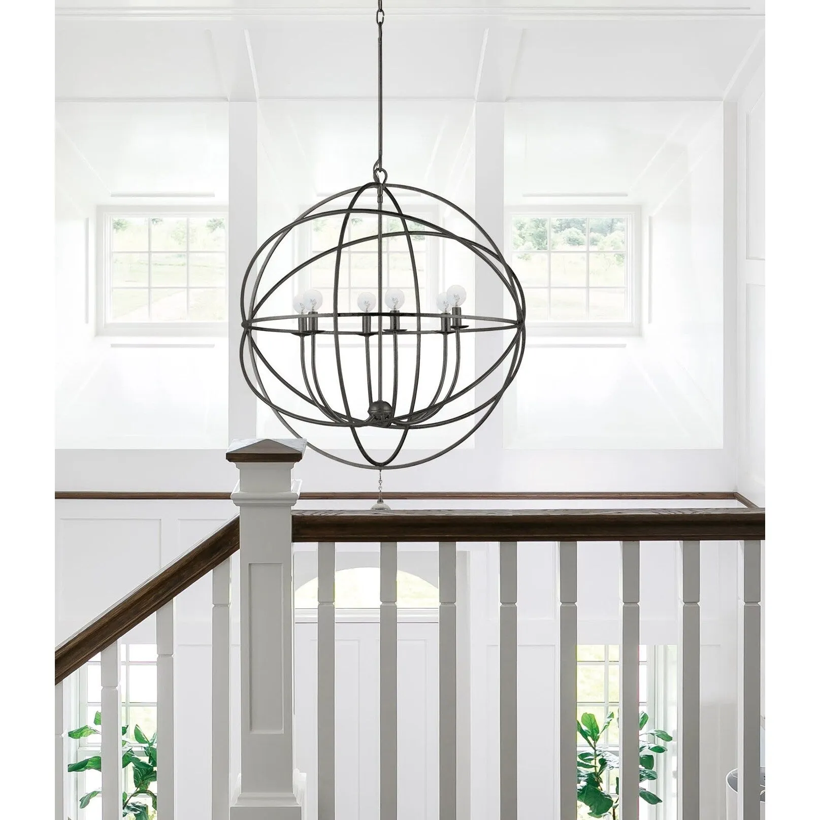 Crystorama Lighting Group Solaris 6 Light 28-1/2 Wide Cage Chandelier