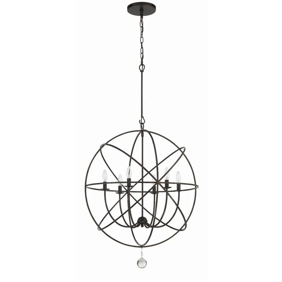 Crystorama Lighting Group Solaris 6 Light 28-1/2 Wide Cage Chandelier