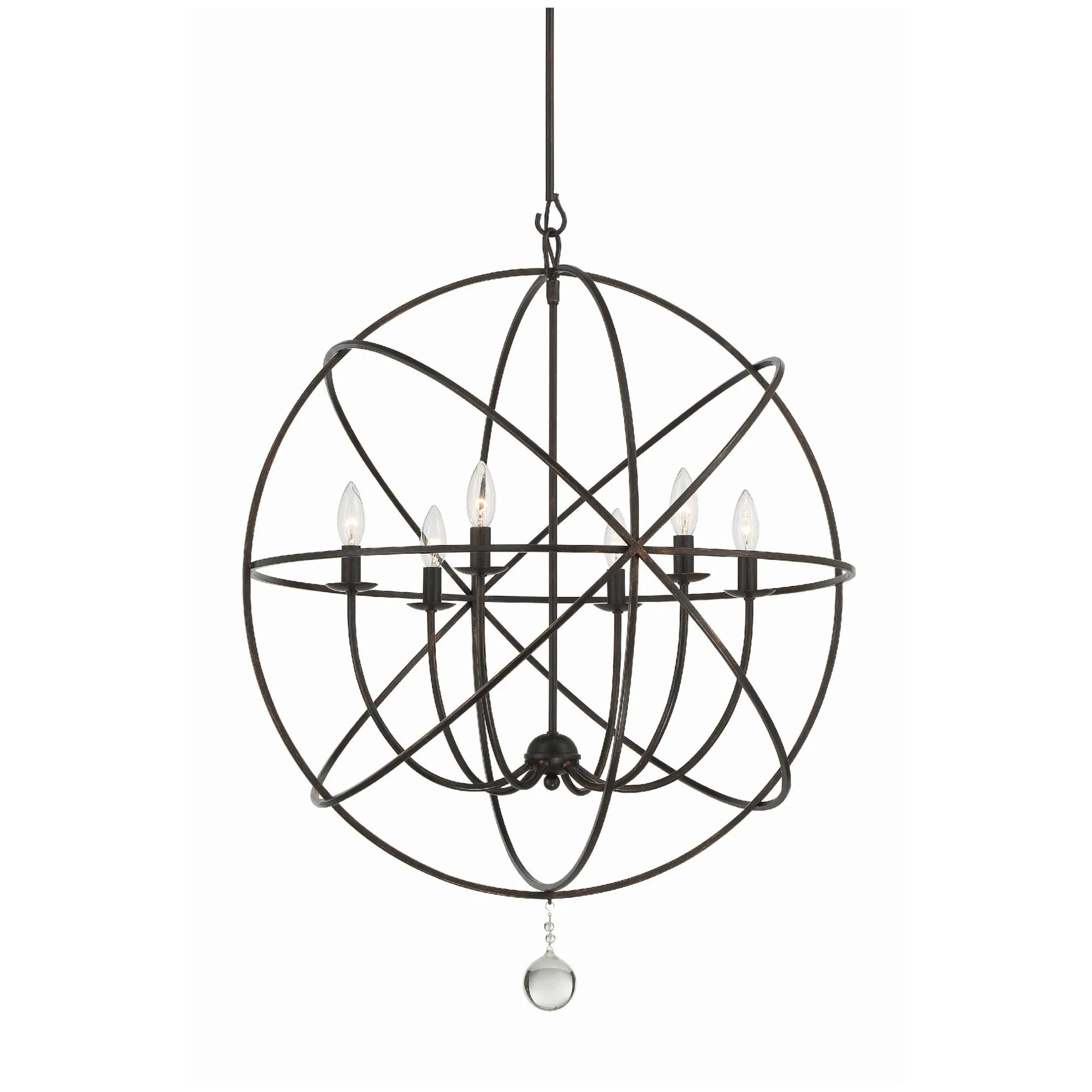 Crystorama Lighting Group Solaris 6 Light 28-1/2 Wide Cage Chandelier