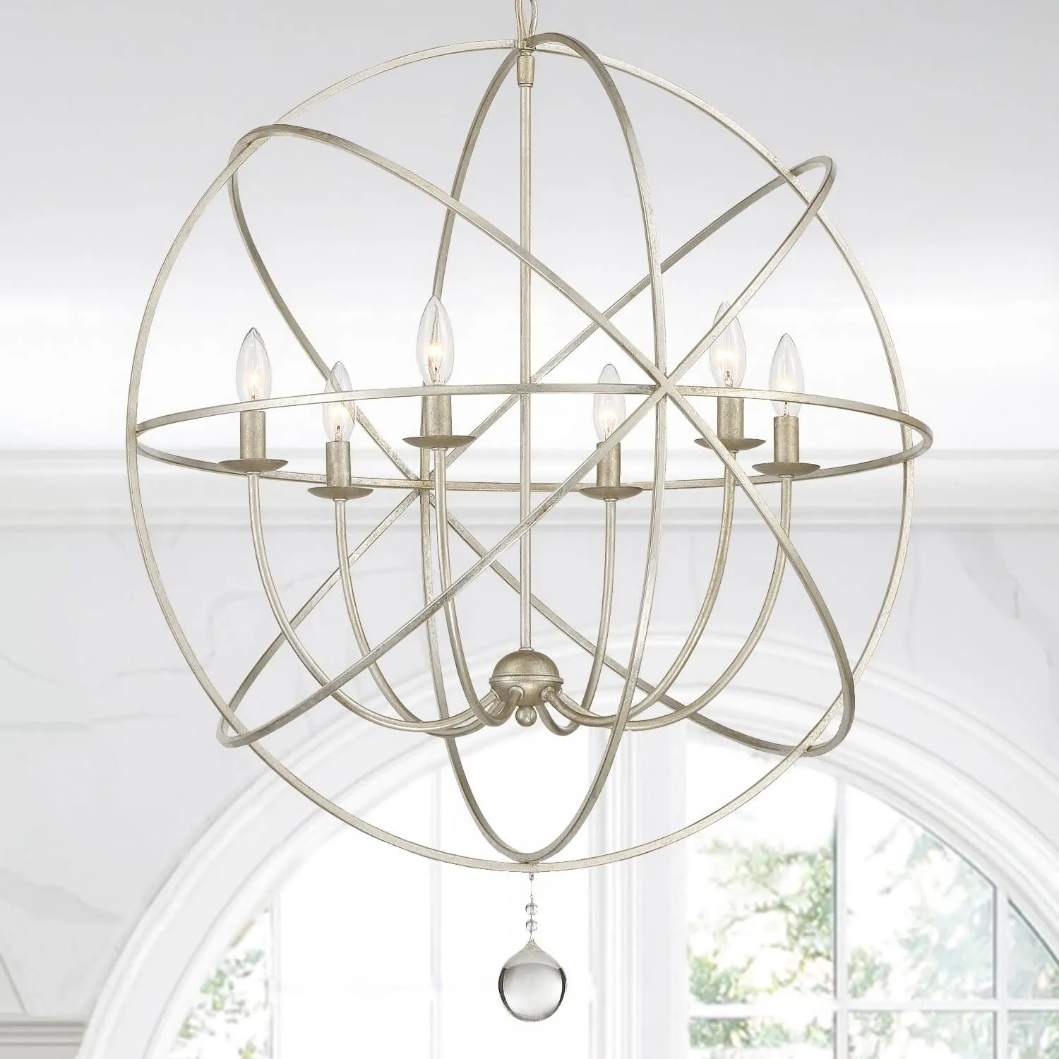 Crystorama Lighting Group Solaris 6 Light 28-1/2 Wide Cage Chandelier