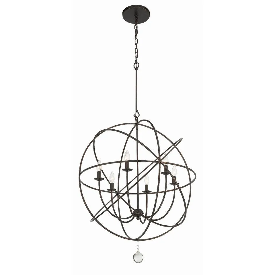 Crystorama Lighting Group Solaris 6 Light 28-1/2 Wide Cage Chandelier