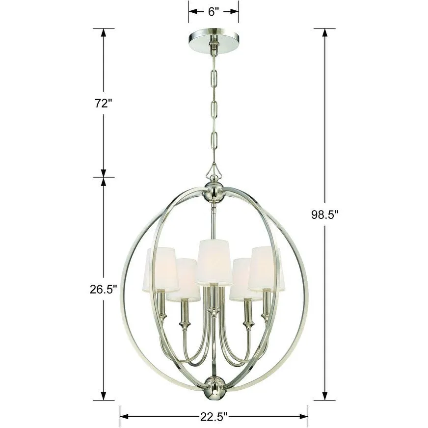 Crystorama Lighting Group Sylvan 5 Light 22-1/2 Wide Chandelier with