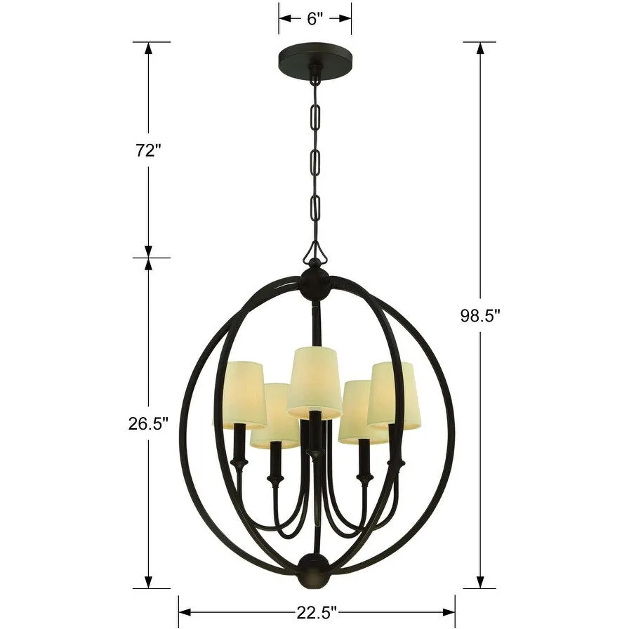 Crystorama Lighting Group Sylvan 5 Light 22-1/2 Wide Chandelier with