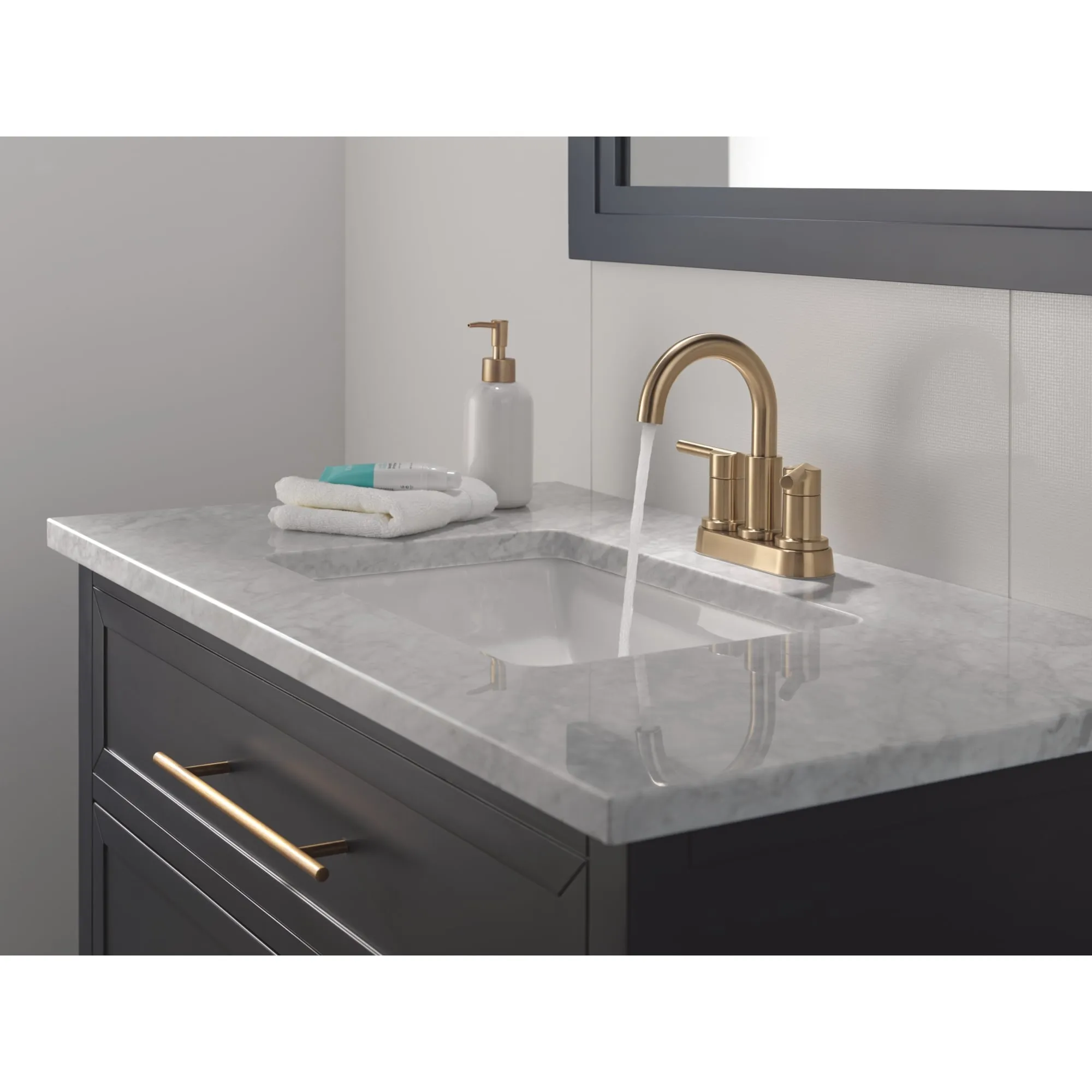 Delta 25749LF Nicoli 1.2 GPM Centerset Bathroom Faucet with Push