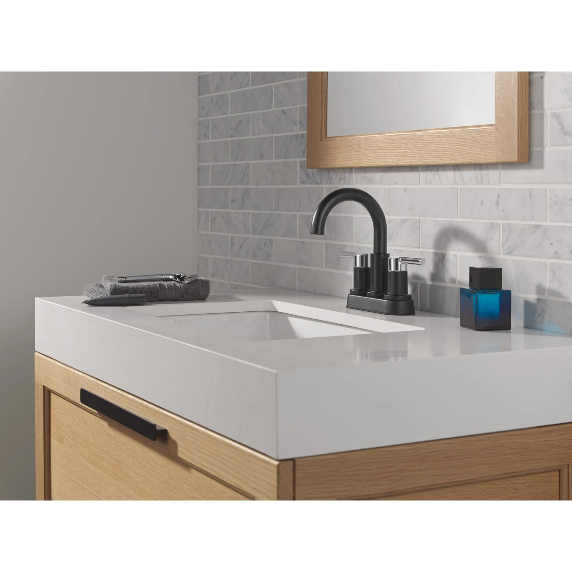Delta 25749LF Nicoli 1.2 GPM Centerset Bathroom Faucet with Push