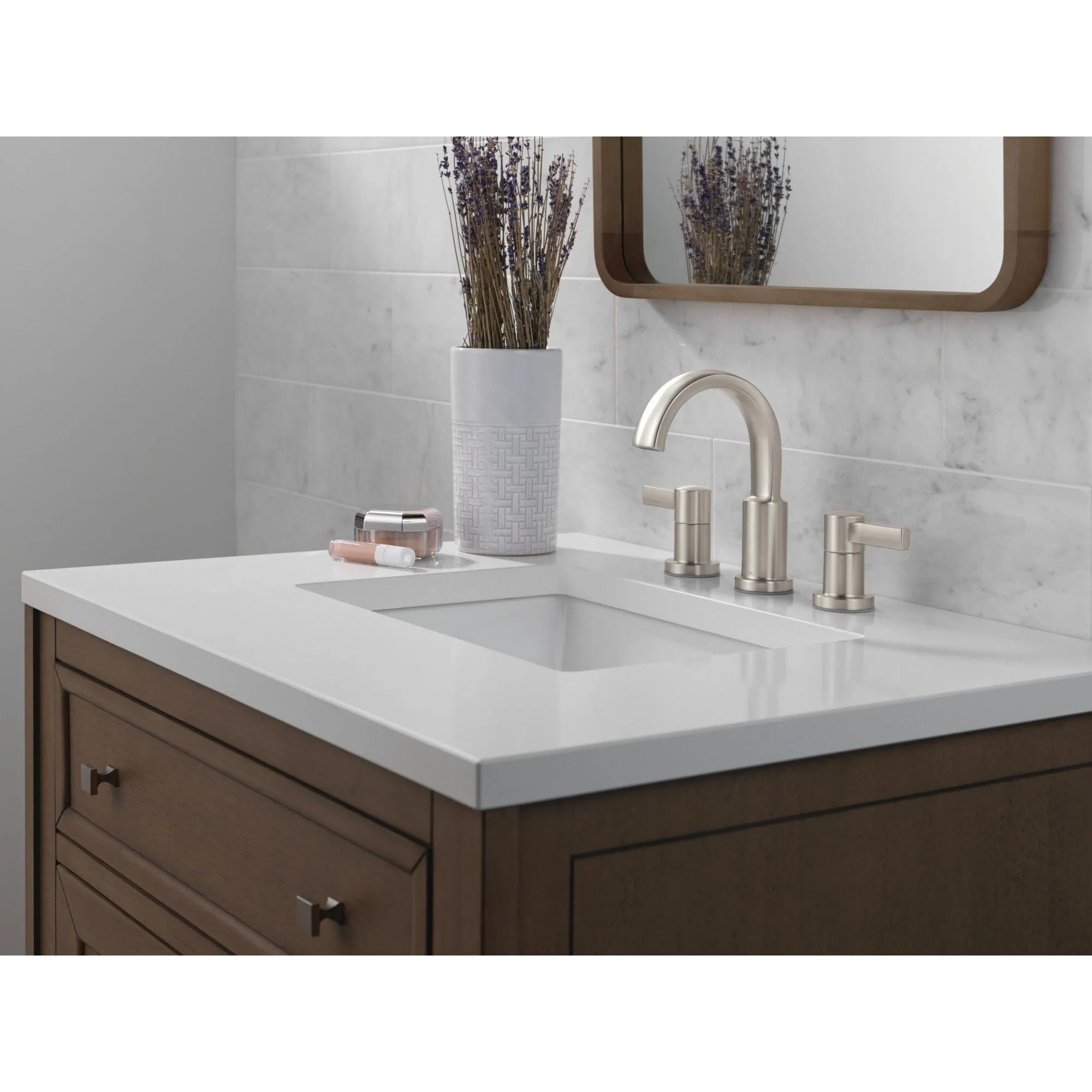 Delta 35855LF Albion Two Handle Widespread Bathroom Faucet with Push