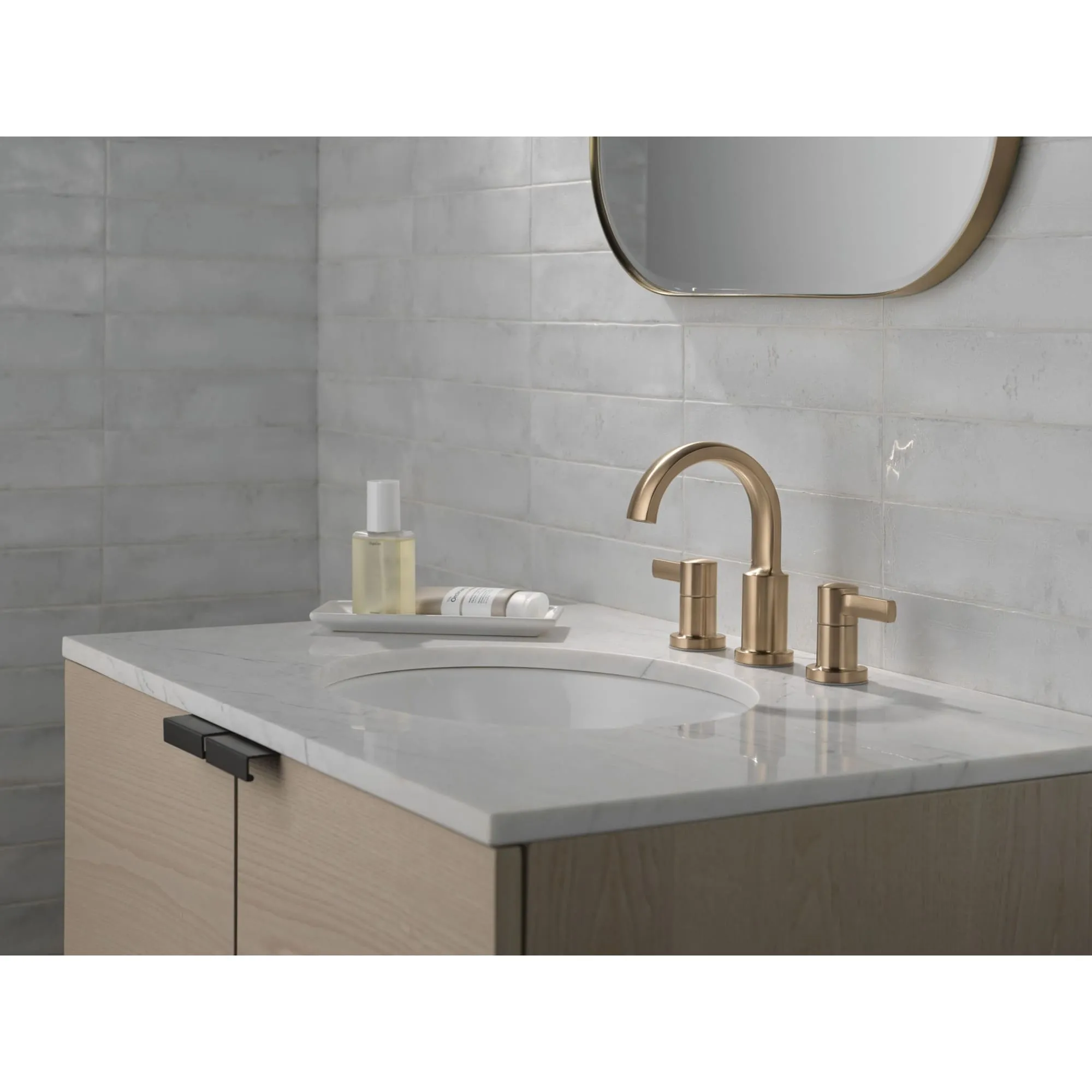 Delta 35855LF Albion Two Handle Widespread Bathroom Faucet with Push