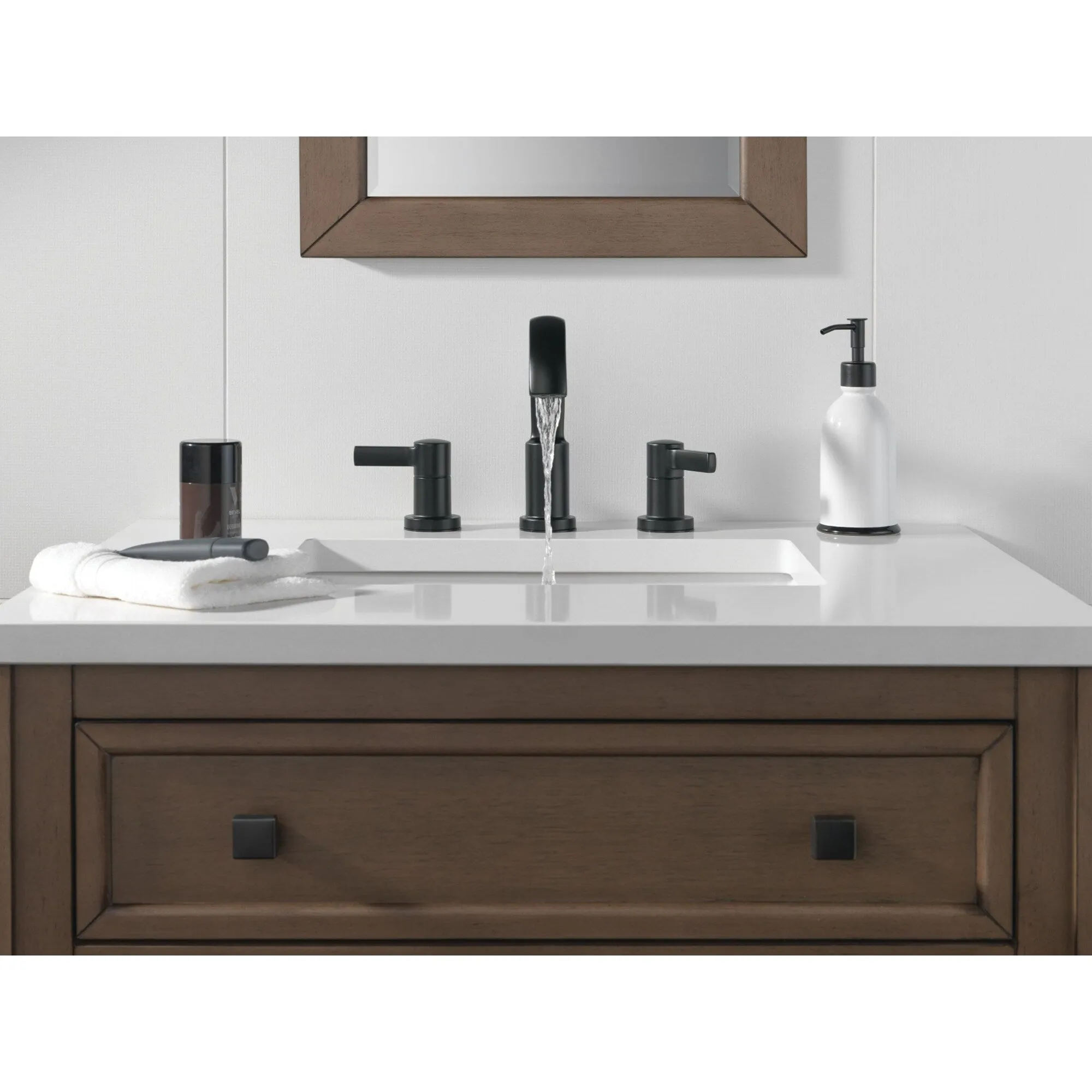Delta 35855LF Albion Two Handle Widespread Bathroom Faucet with Push