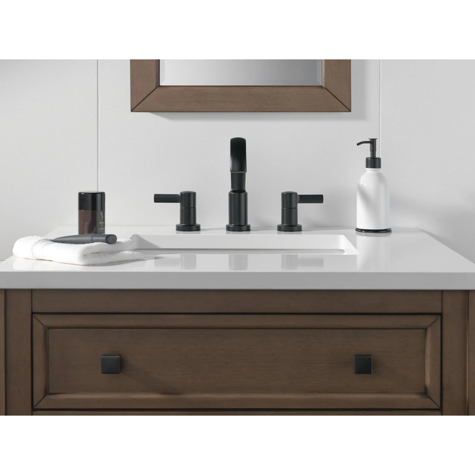 Delta 35855LF Albion Two Handle Widespread Bathroom Faucet with Push