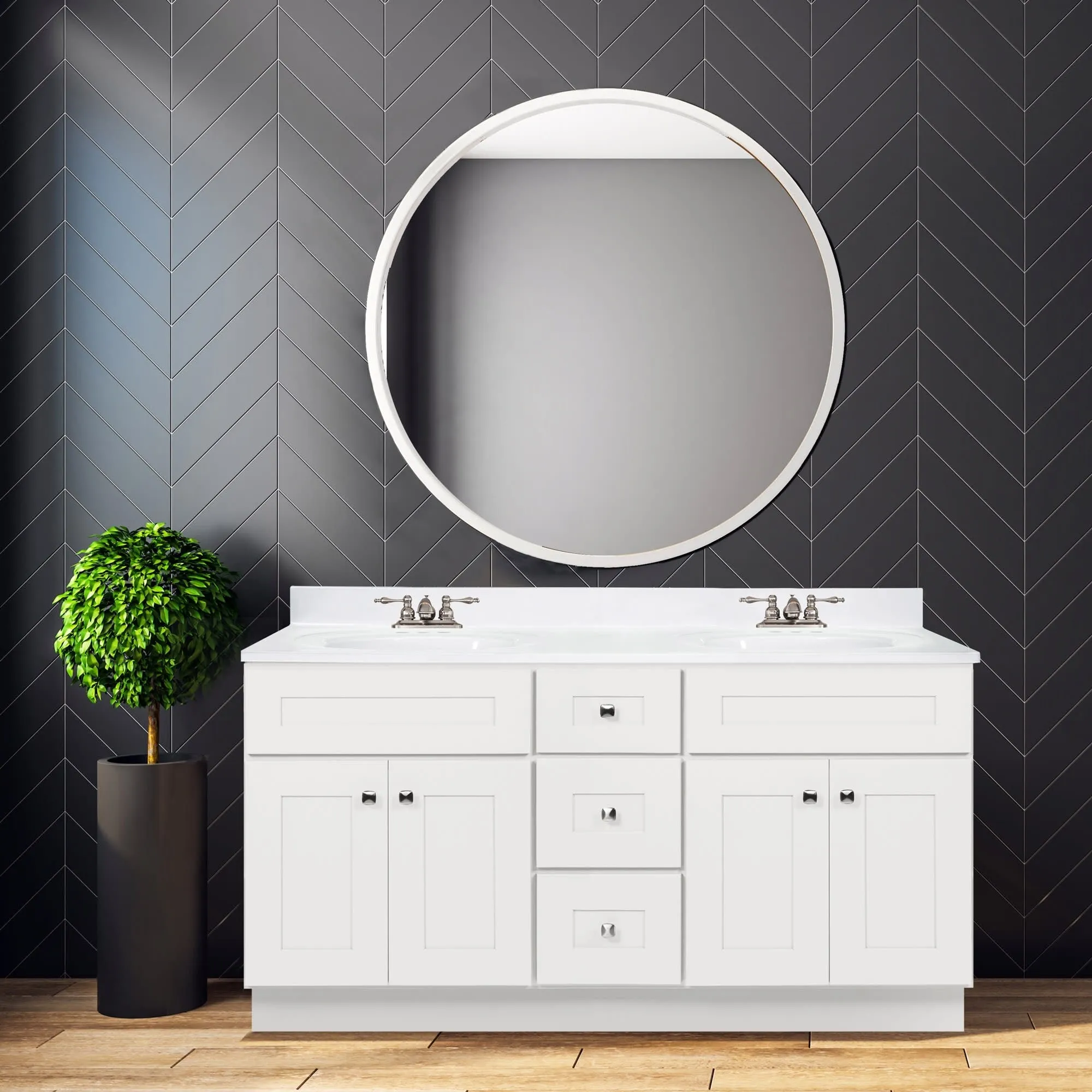 Design House 215012 Brookings 60 Double Free Standing Vanity Cabinet