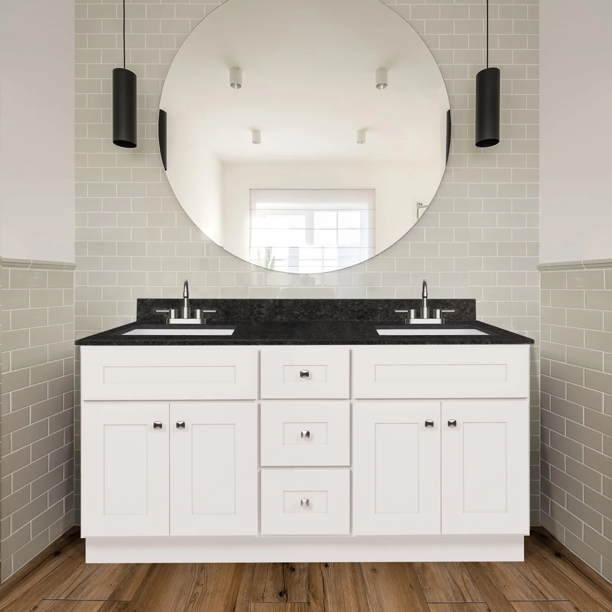 Design House 215012 Brookings 60 Double Free Standing Vanity Cabinet
