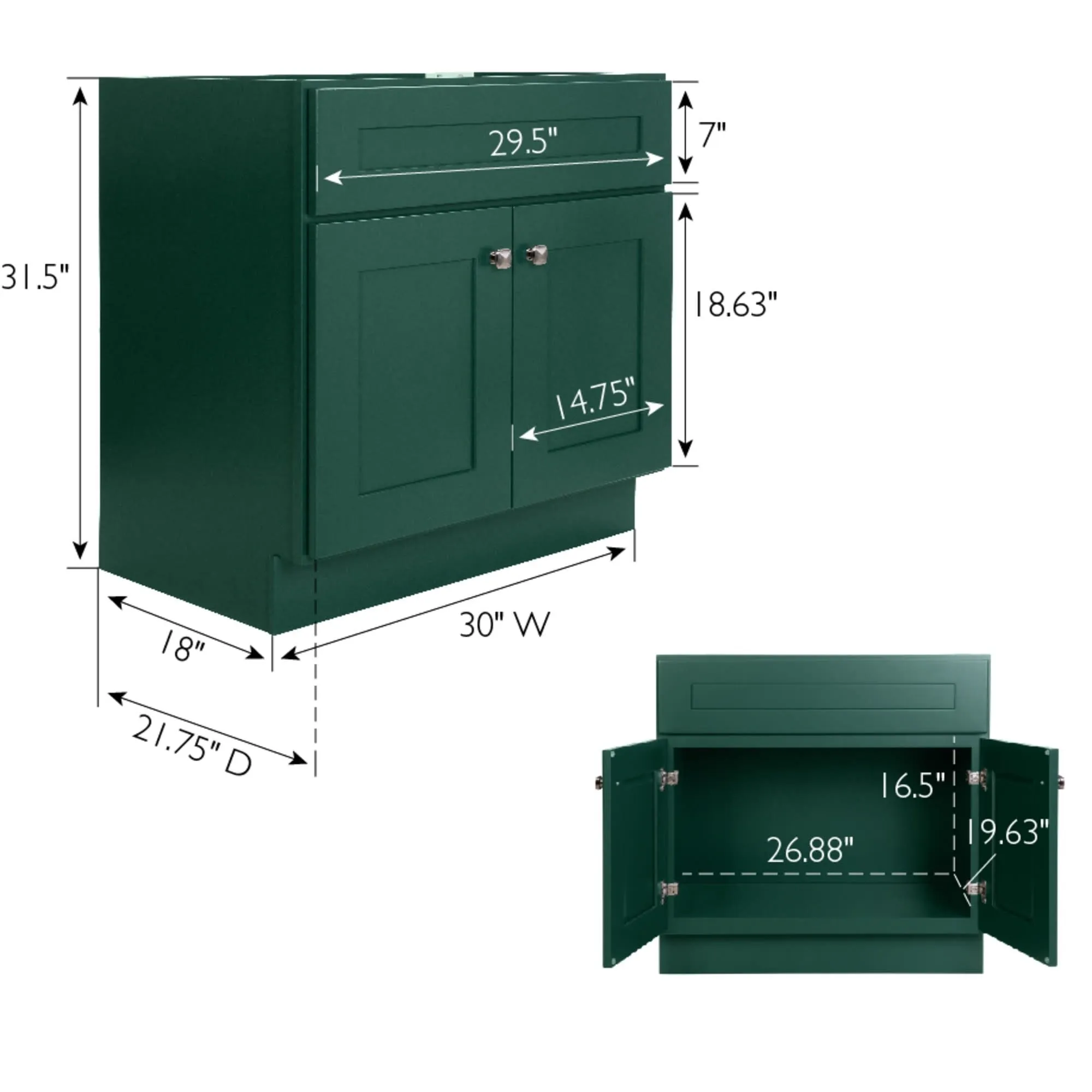 Design House 215434 Brookings 30 Single Free Standing Vanity Cabinet